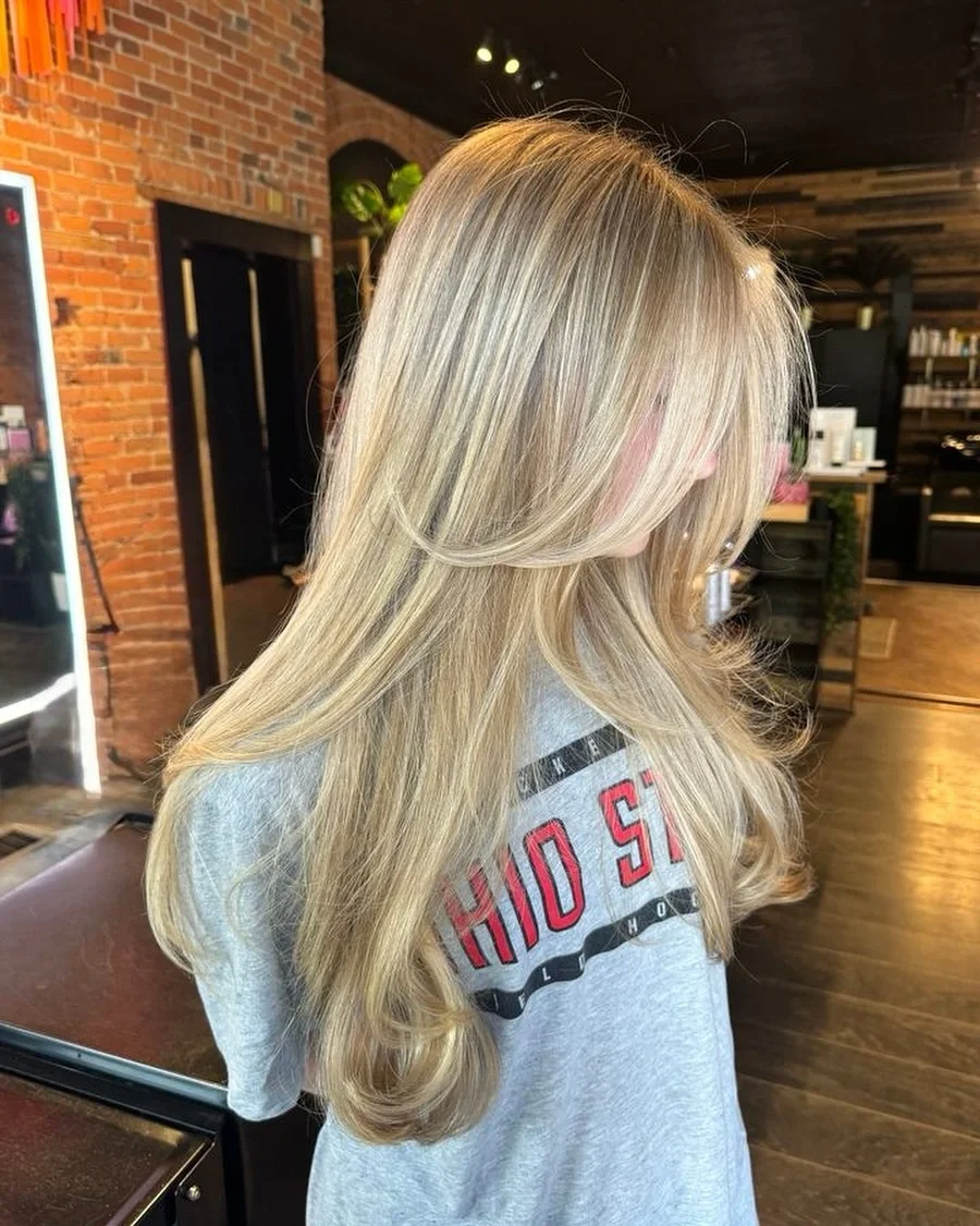 fall blonde hair colour 2026 Butter Blonde Layers With Honey Dimension