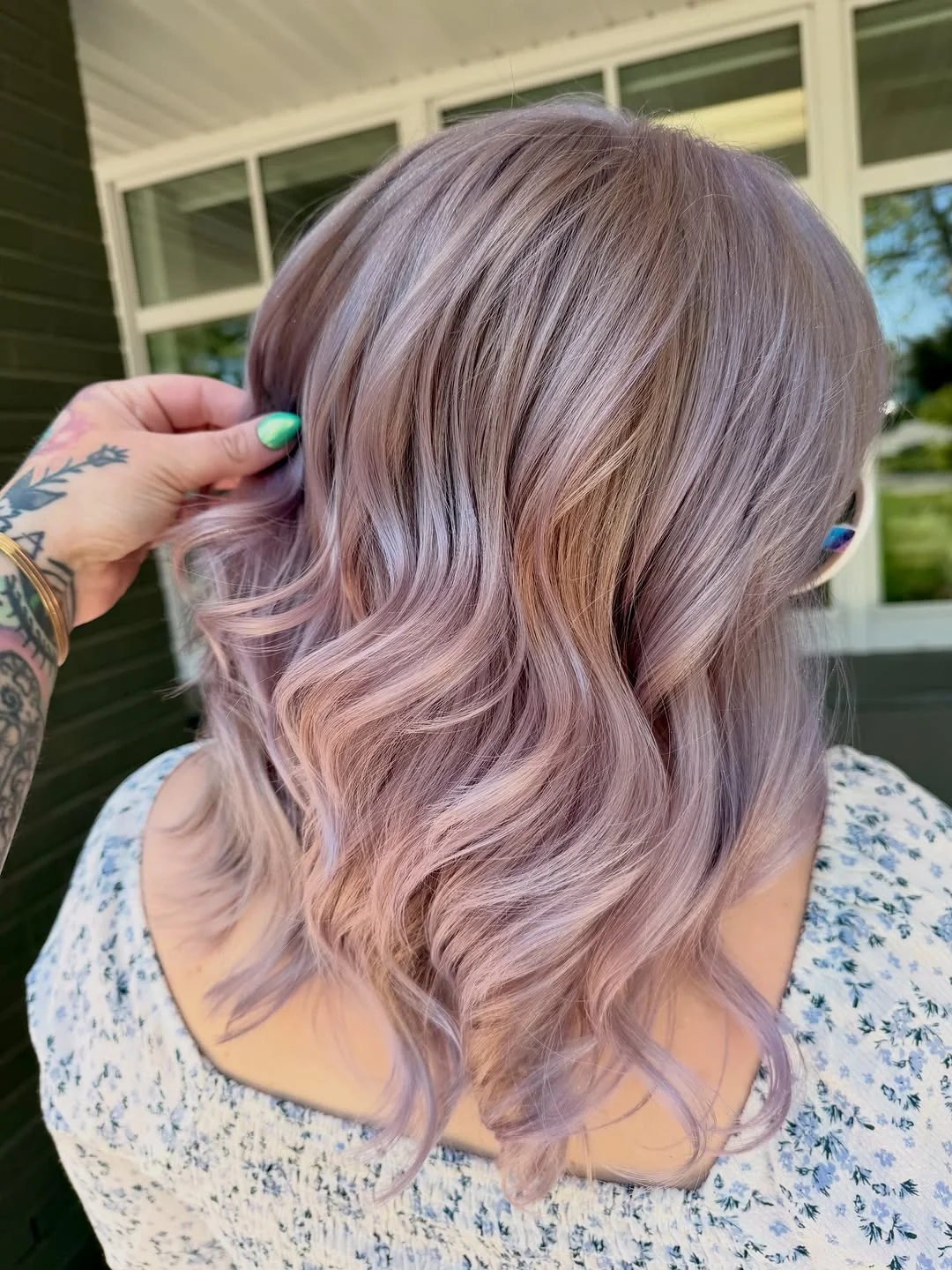 fall blonde hair colour 2026 Dusty Lavender Blonde With A Cool Platinum Finish
