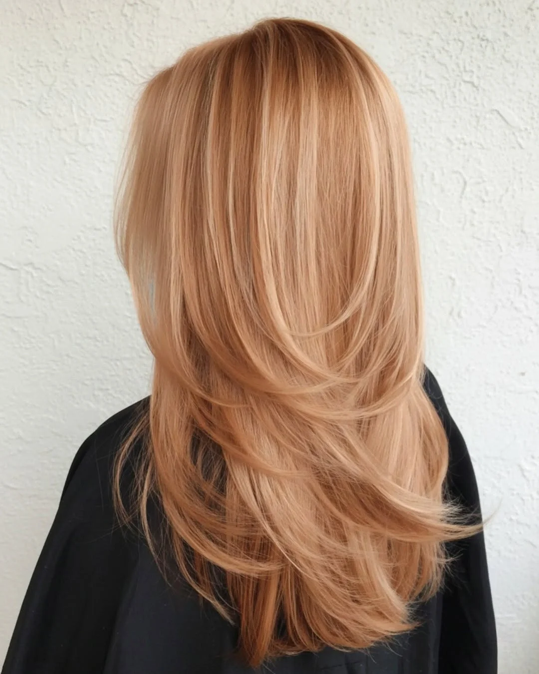 fall blonde hair colour 2026 Golden Apricot Blonde With Feathered Layers