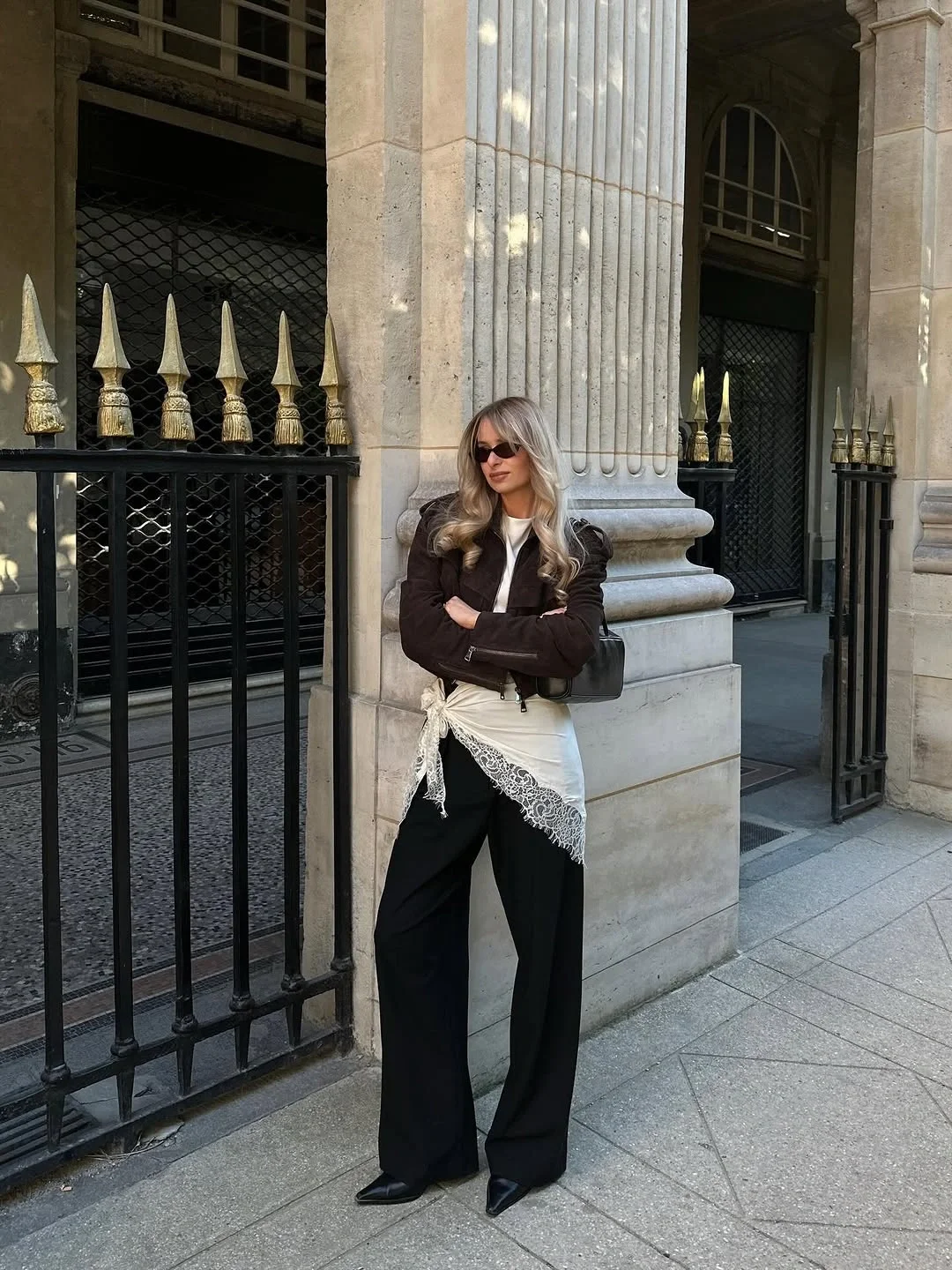 fall classy outfits women 2026 Romantic Lace Meets Modern City Dressing