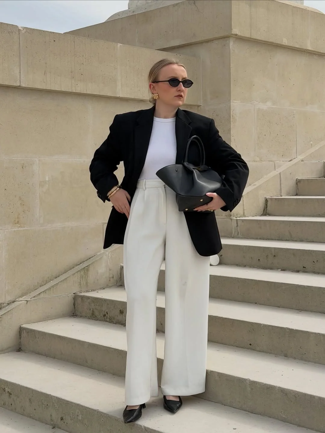 fall classy outfits women 2026 Black And White Tailored Minimalism
