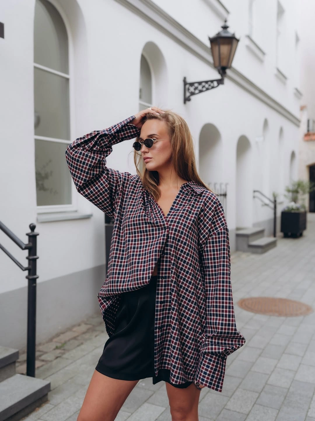 fall flannel shirt outfit women 2026 Classic Plaid Shirt Styled With A Mini Skirt