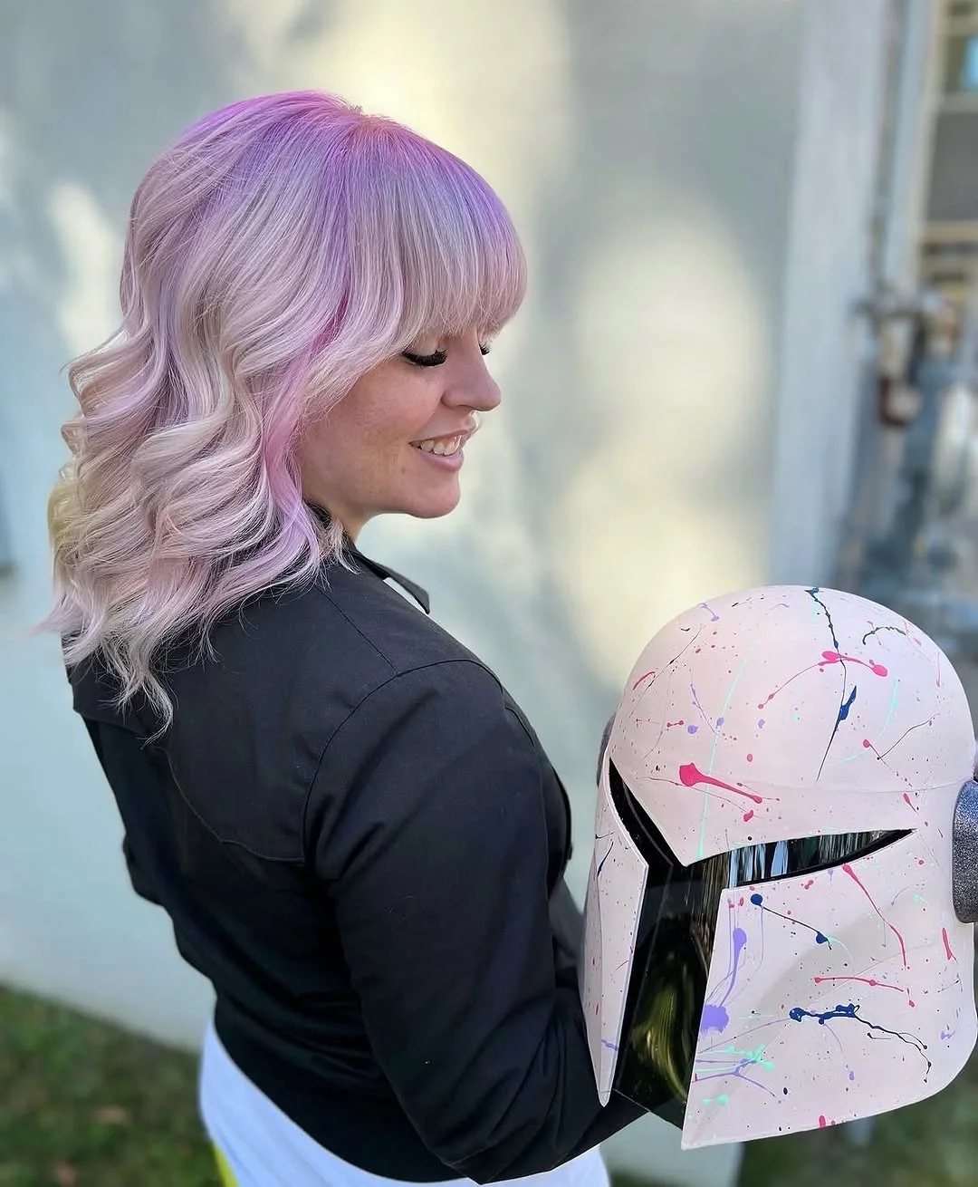fall hair colour ideas 2026 Soft Cotton Candy Blonde With Wispy Bangs
