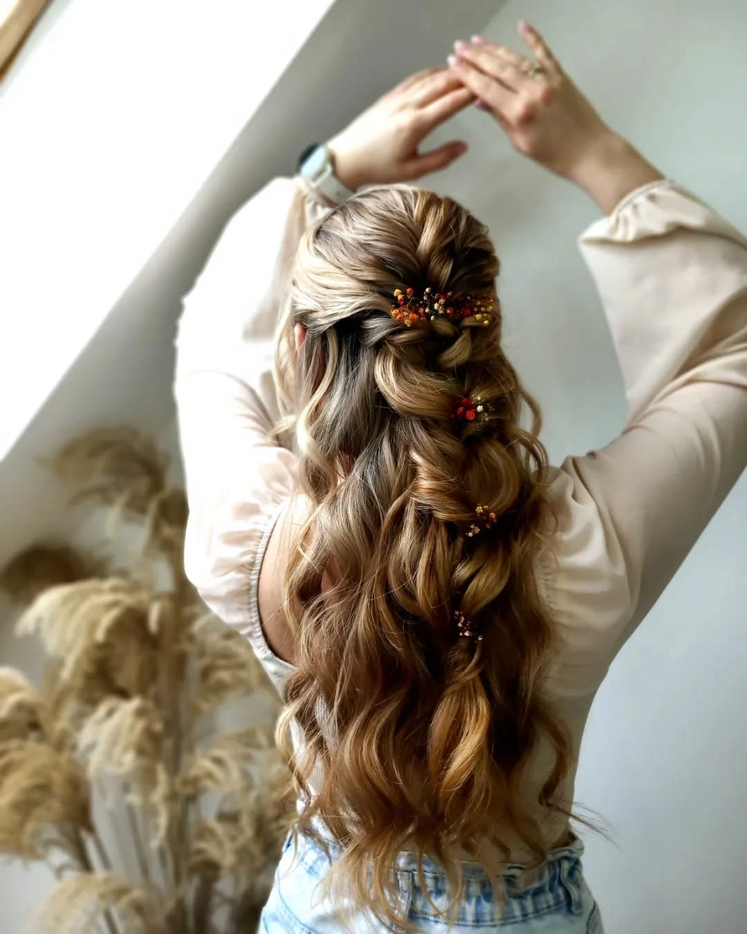 fall hairstyles 2026 Romantic Braided Half Up Style With Soft Waves