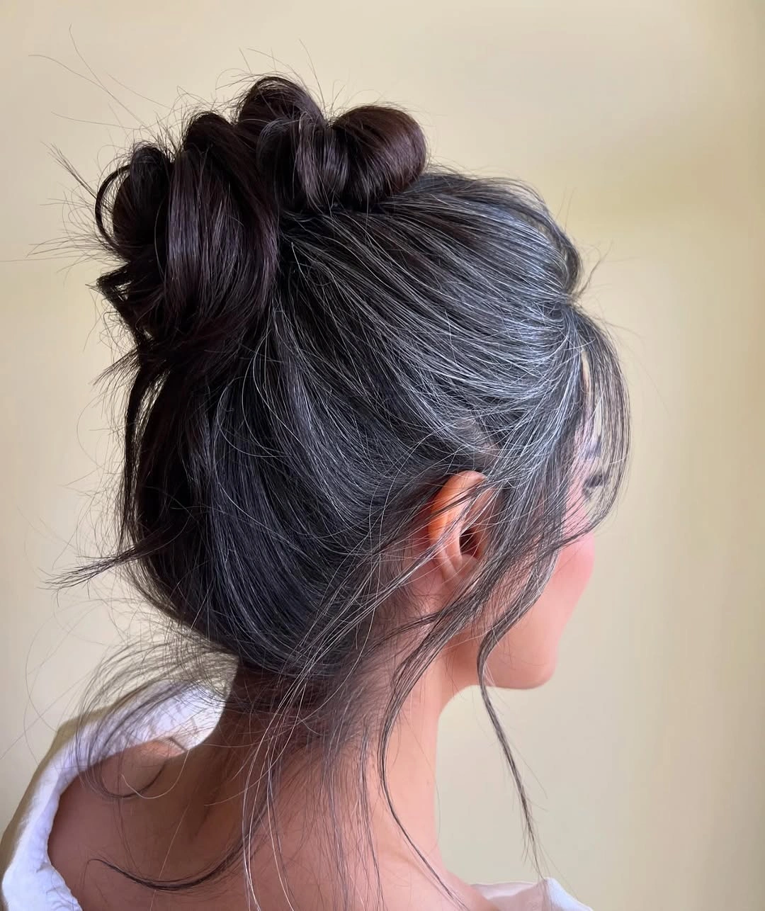 fall hairstyles for office 2026 Double Mini Buns With Face Framing Pieces