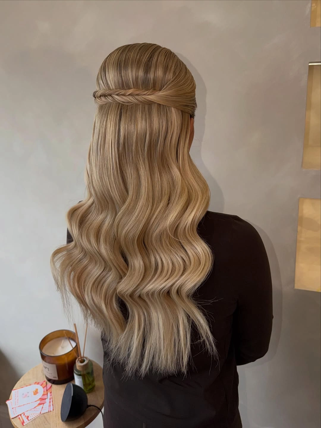 fall hairstyles for office 2026 Soft Half Up Waves With Twisted Detail