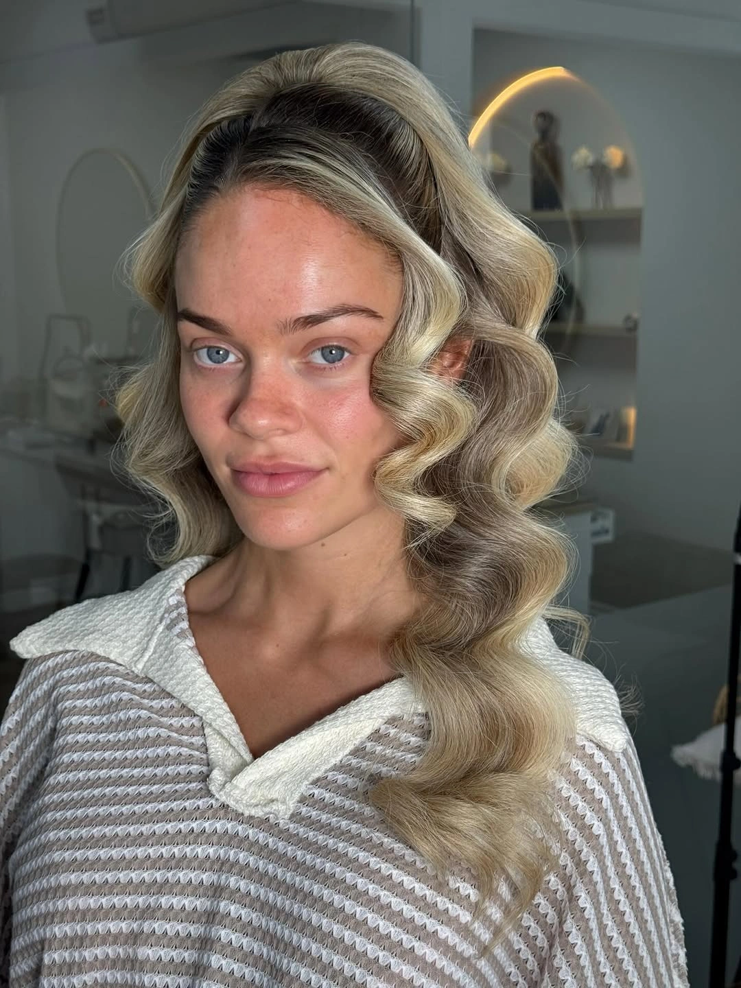 fall hairstyles for wedding guests 2026 Vintage Hollywood Waves With Modern Volume