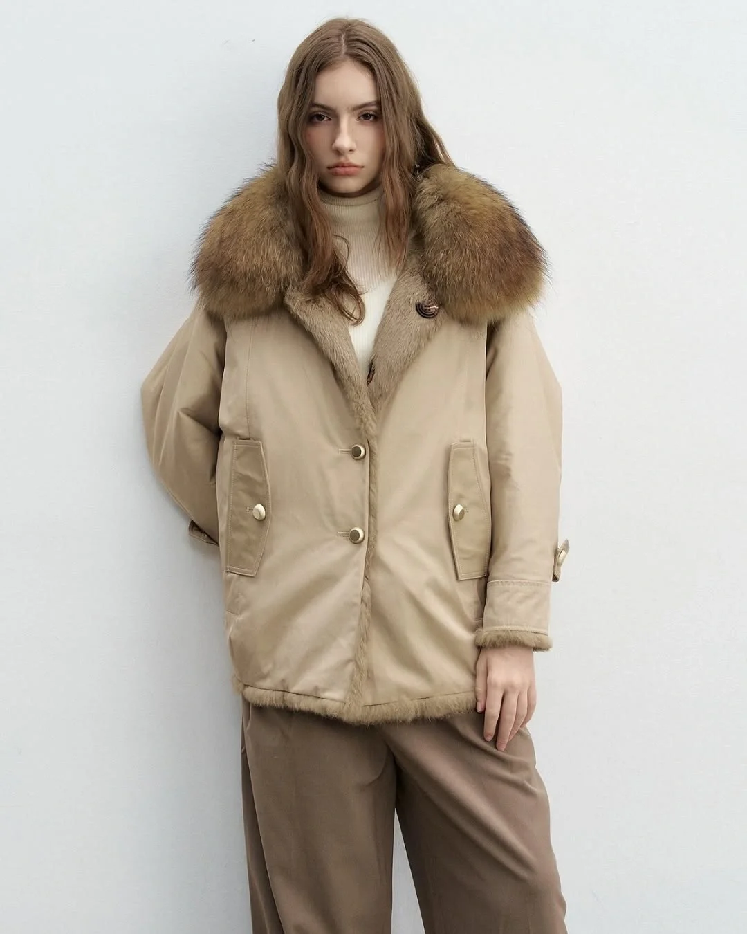fall jackets outfit 2026 Quiet Luxury Returns With a Soft Beige Shearling Jacket
