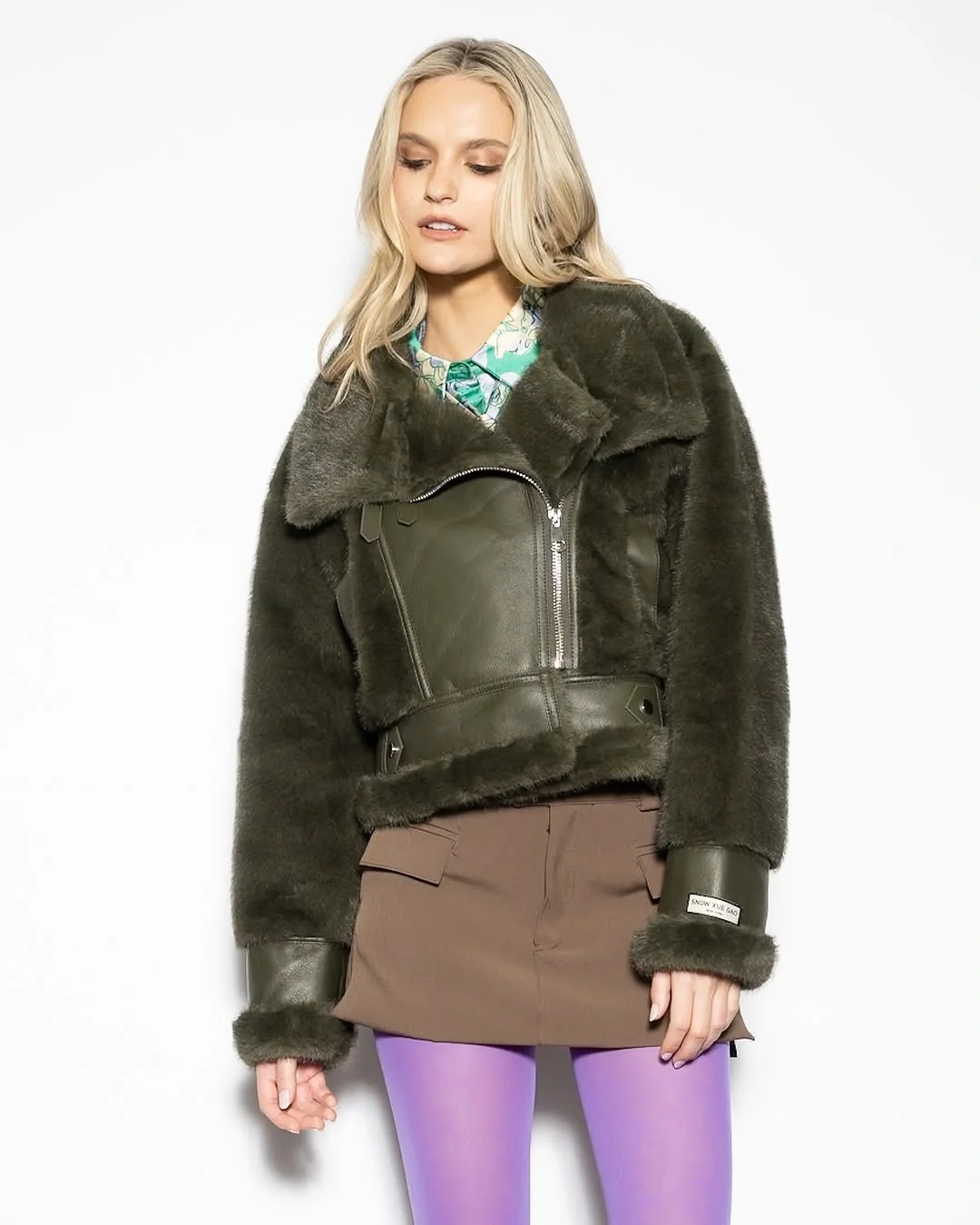 fall jackets outfit 2026 Olive Faux Fur Brings a Fresh Twist to Autumn Layers