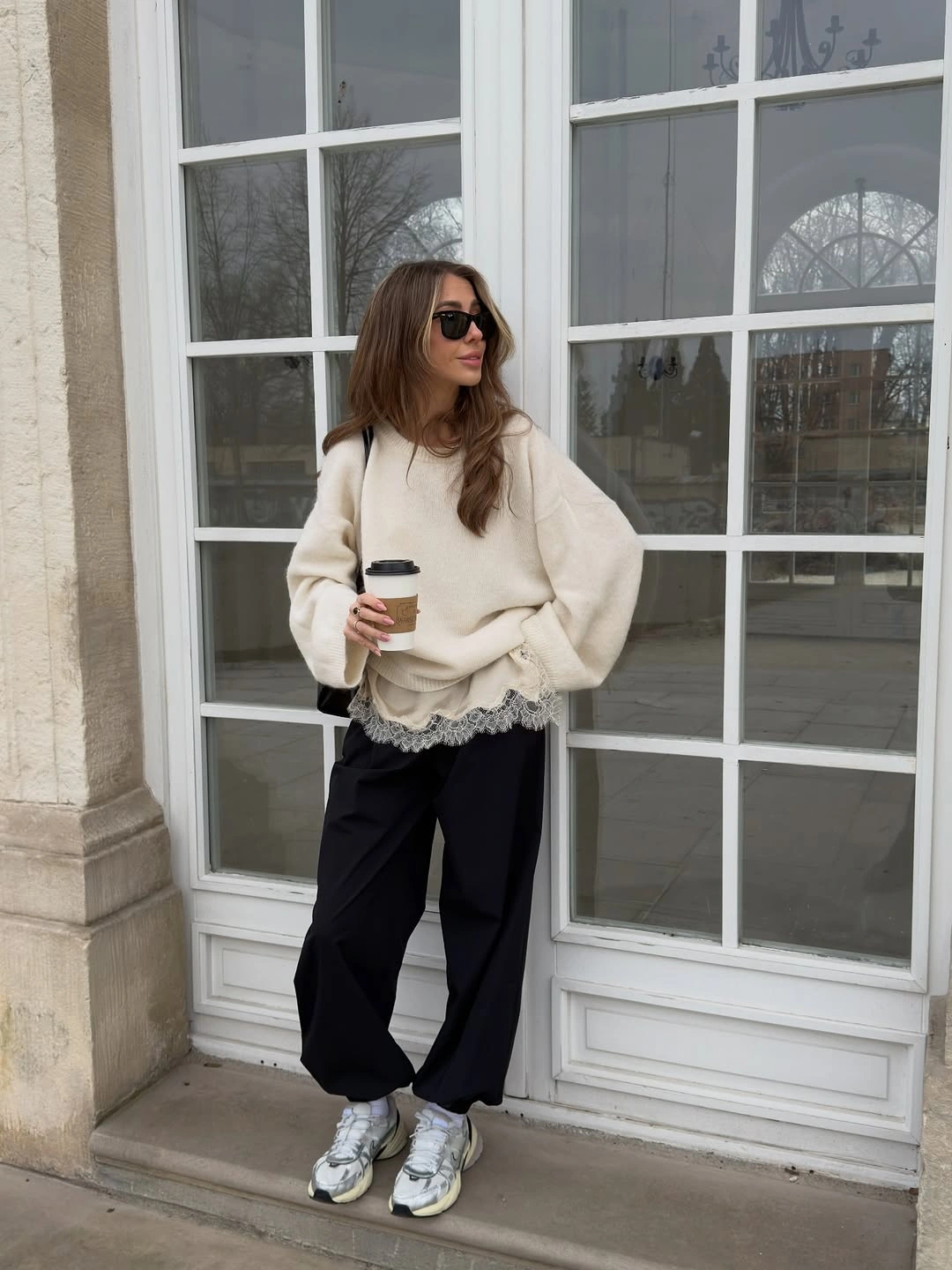 fall layering outfits 2026 Soft Knit Layers With Delicate Lace Accents