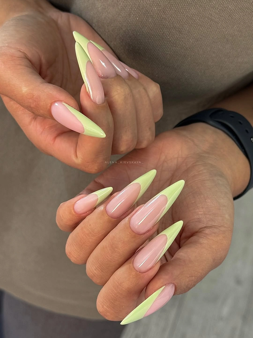 fall manicure 2026 Soft Pistachio French Tips For Early Fall