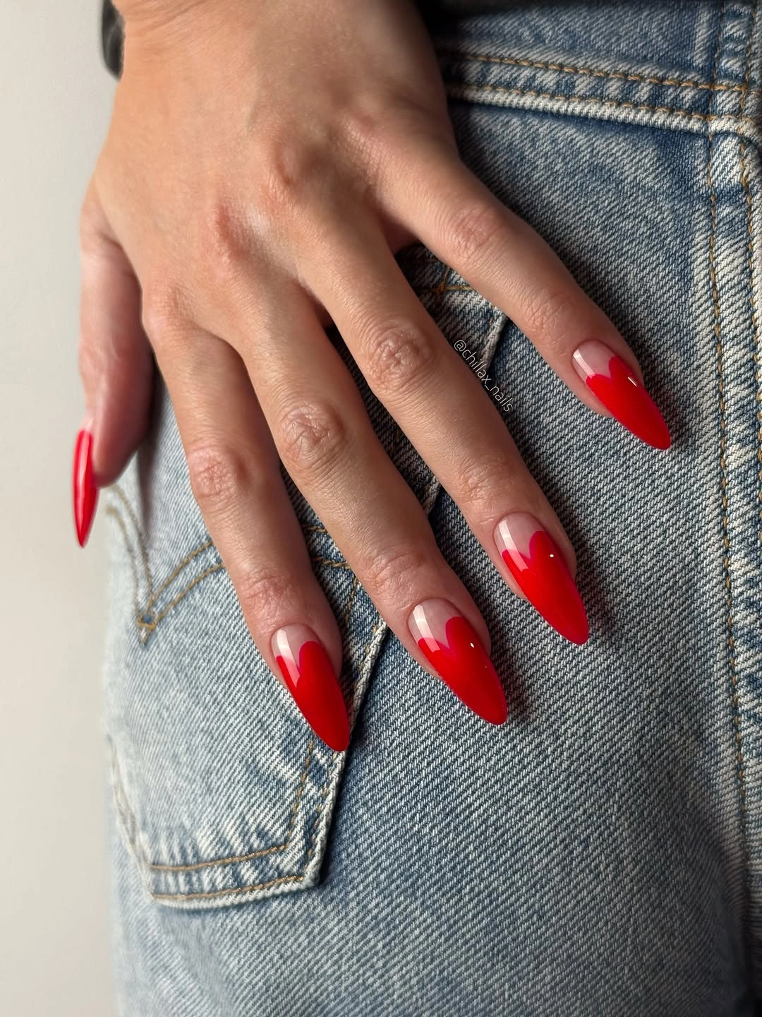 fall nail art 2026 Red Heart French Tips That Turn a Classic Into a Statement