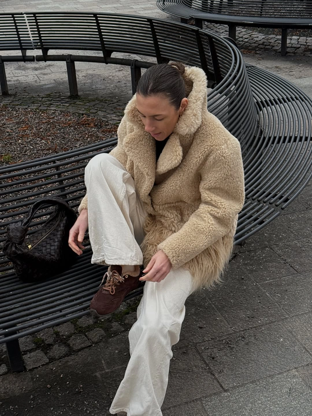 fall outfits teddy coat 2026 Cream Teddy Jacket With Relaxed Weekend Layers