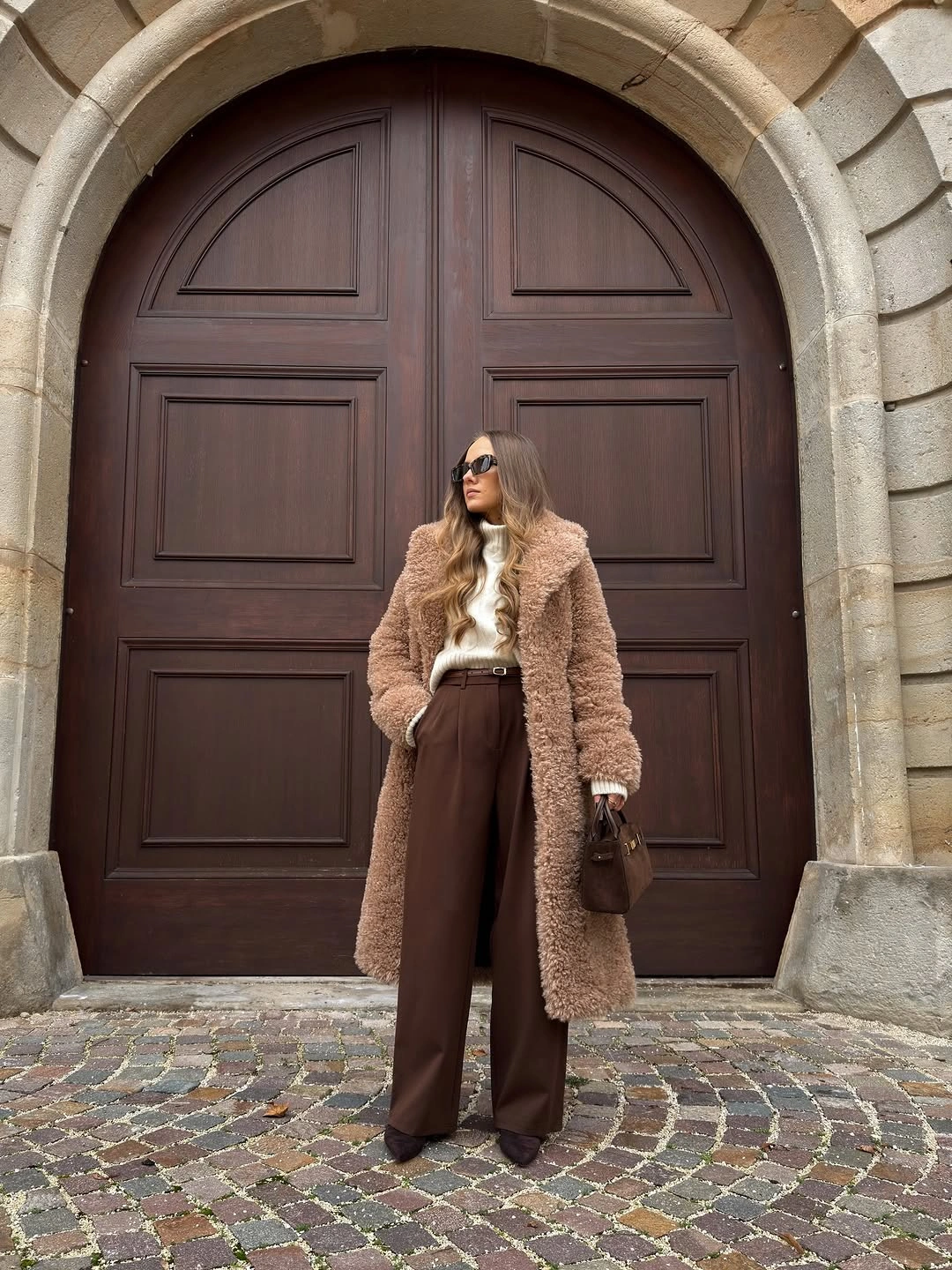 fall outfits teddy coat 2026 Rich Chocolate Tones With A Soft Teddy Coat