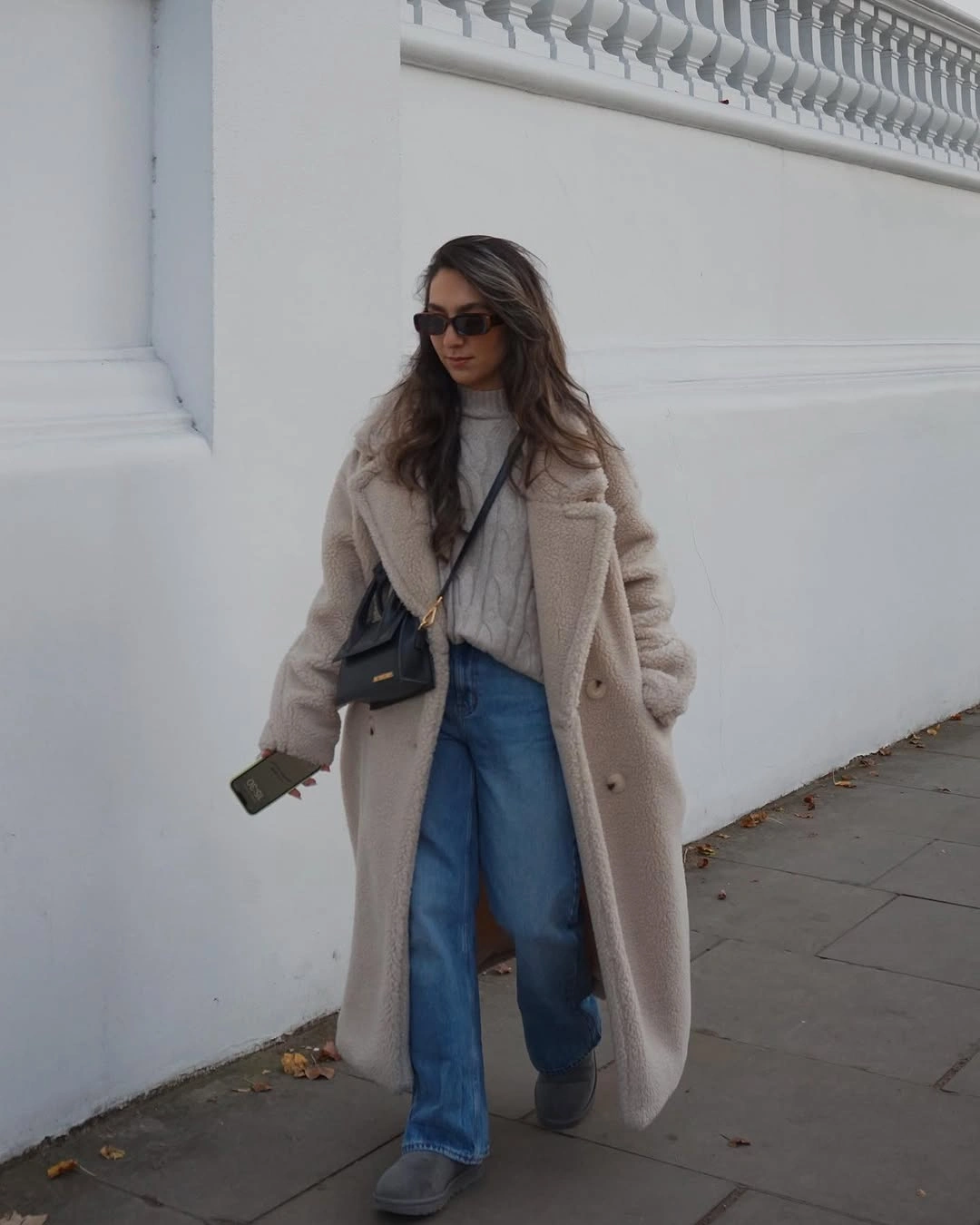 fall outfits teddy coat 2026 Long Teddy Coat With Cozy Denim Layers