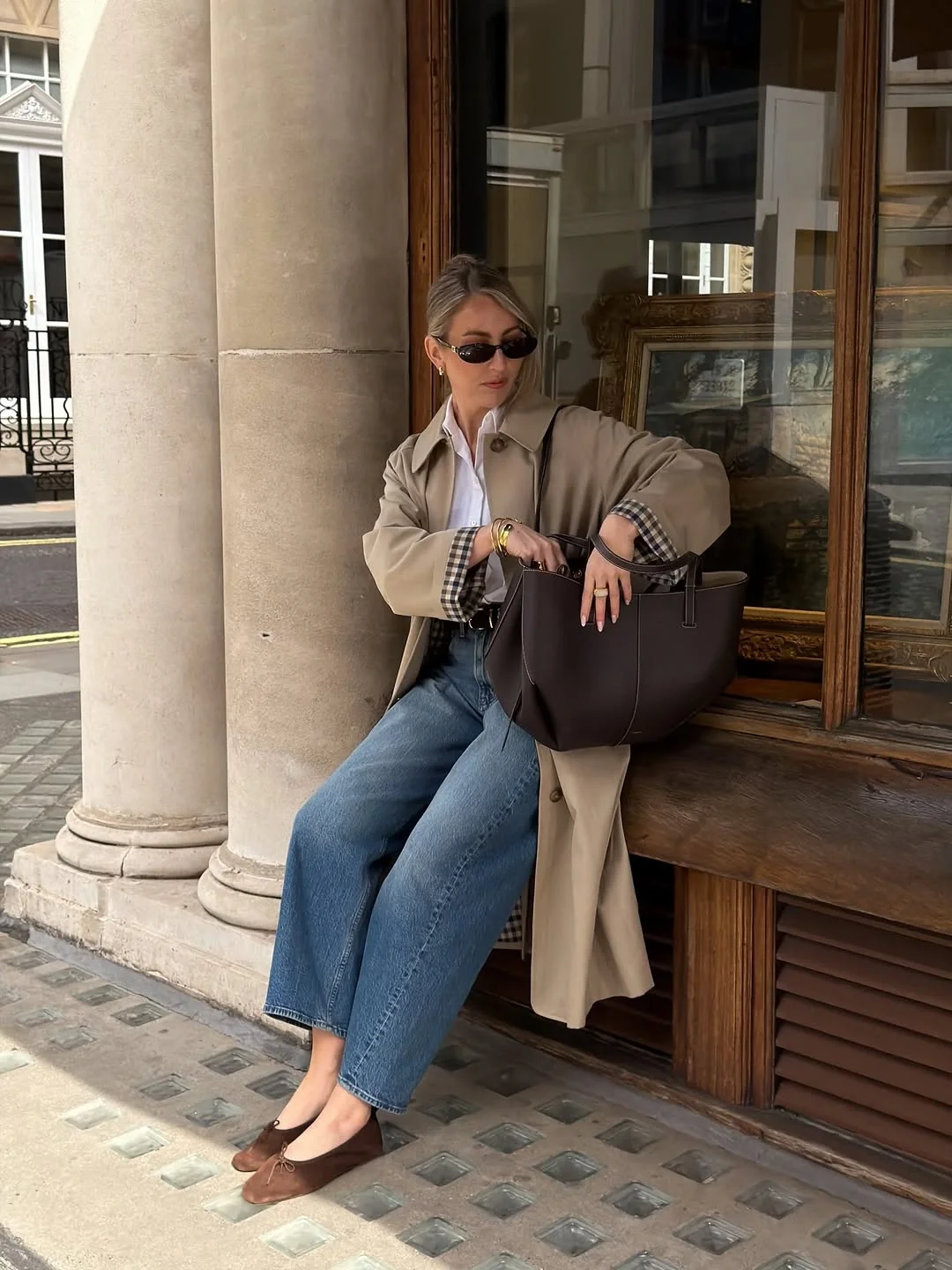 fall outfits with Duster coat 2026 Classic Trench With Relaxed Denim