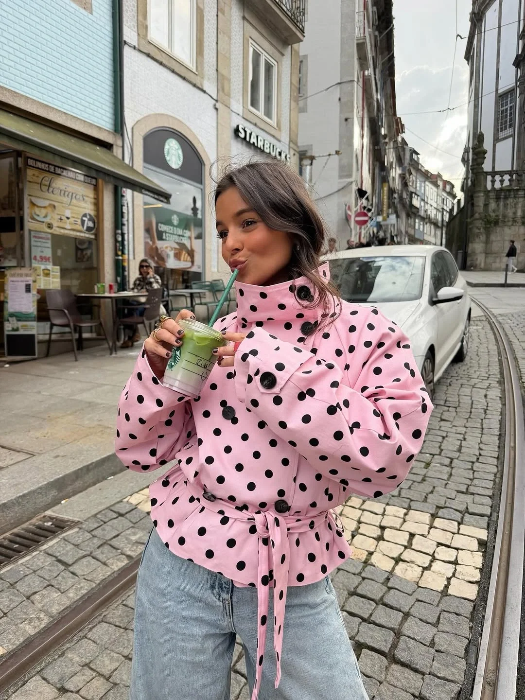 fall outfits with Duster coat 2026 Playful Polka Dot Duster With Casual Energy