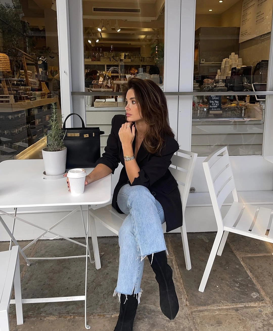 fall outfits with heeled boots 2026 Classic Blazer With Jeans And Black Boots