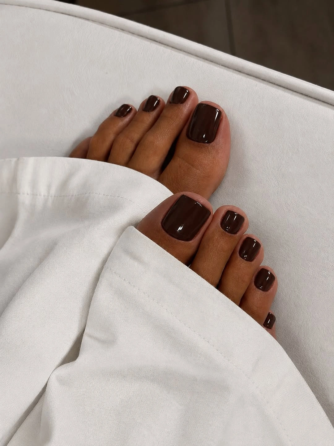 fall pedicure ideas 2026 Glossy Espresso - The Brown Pedicure That Never Misses