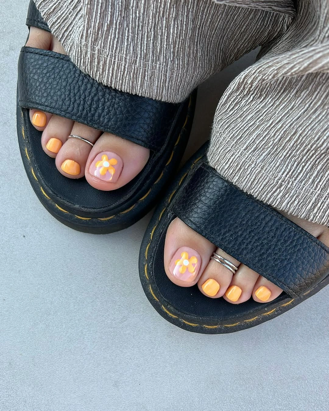 fall pedicure ideas 2026 Sunny Floral Details That Keep Autumn Playful