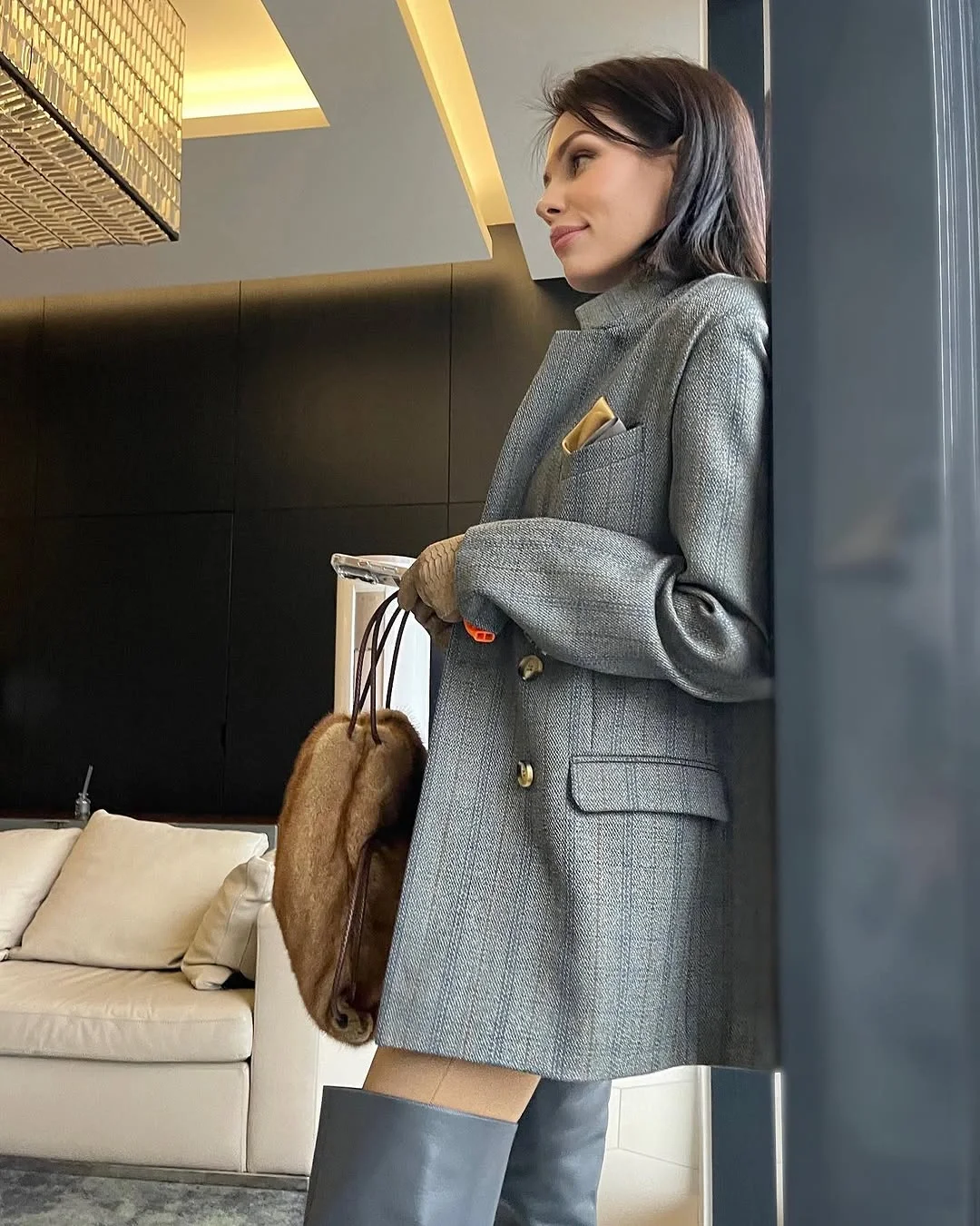 fall plaid outfits for women 2026 Soft Gray Tailoring With Modern Sophistication