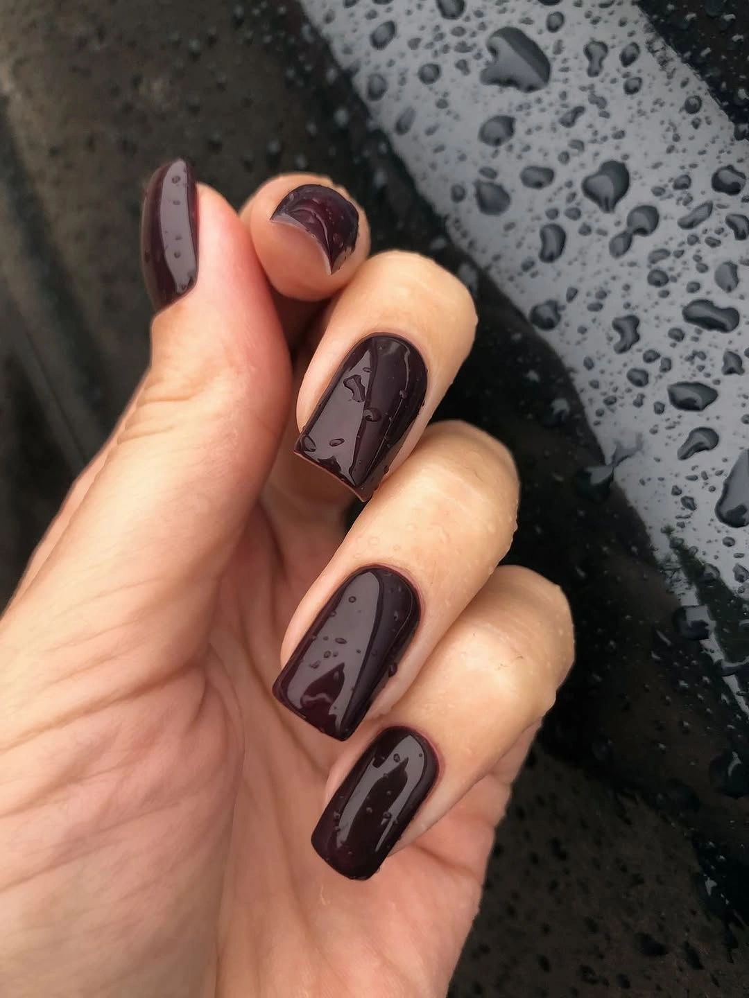 fall short nails 2026 Deep Espresso Gloss for Cozy Autumn Days