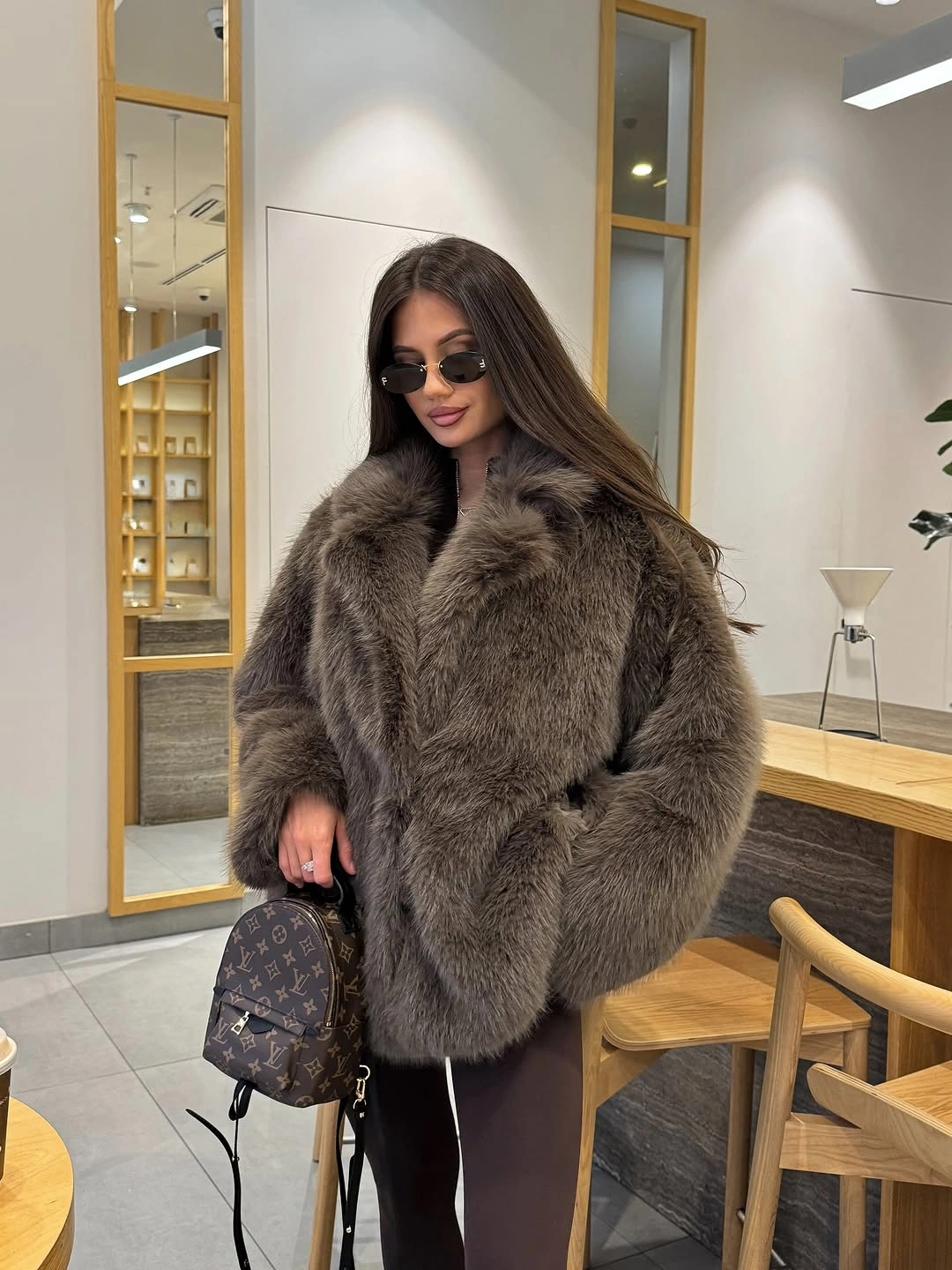Faux Fur Jacket Outfit Ideas Every Woman Will Want To Wear This Winter 15 faux fur jacket Soft Taupe Luxury With Everyday Elegance