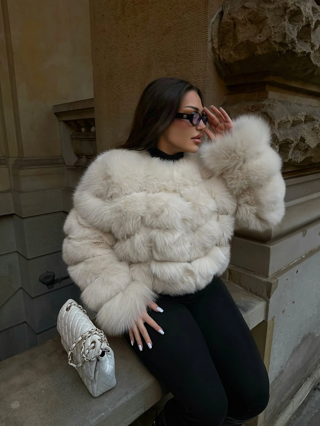 Faux Fur Jacket Outfit Ideas Every Woman Will Want To Wear This Winter 18 faux fur jacket Winter White With Modern Minimalism