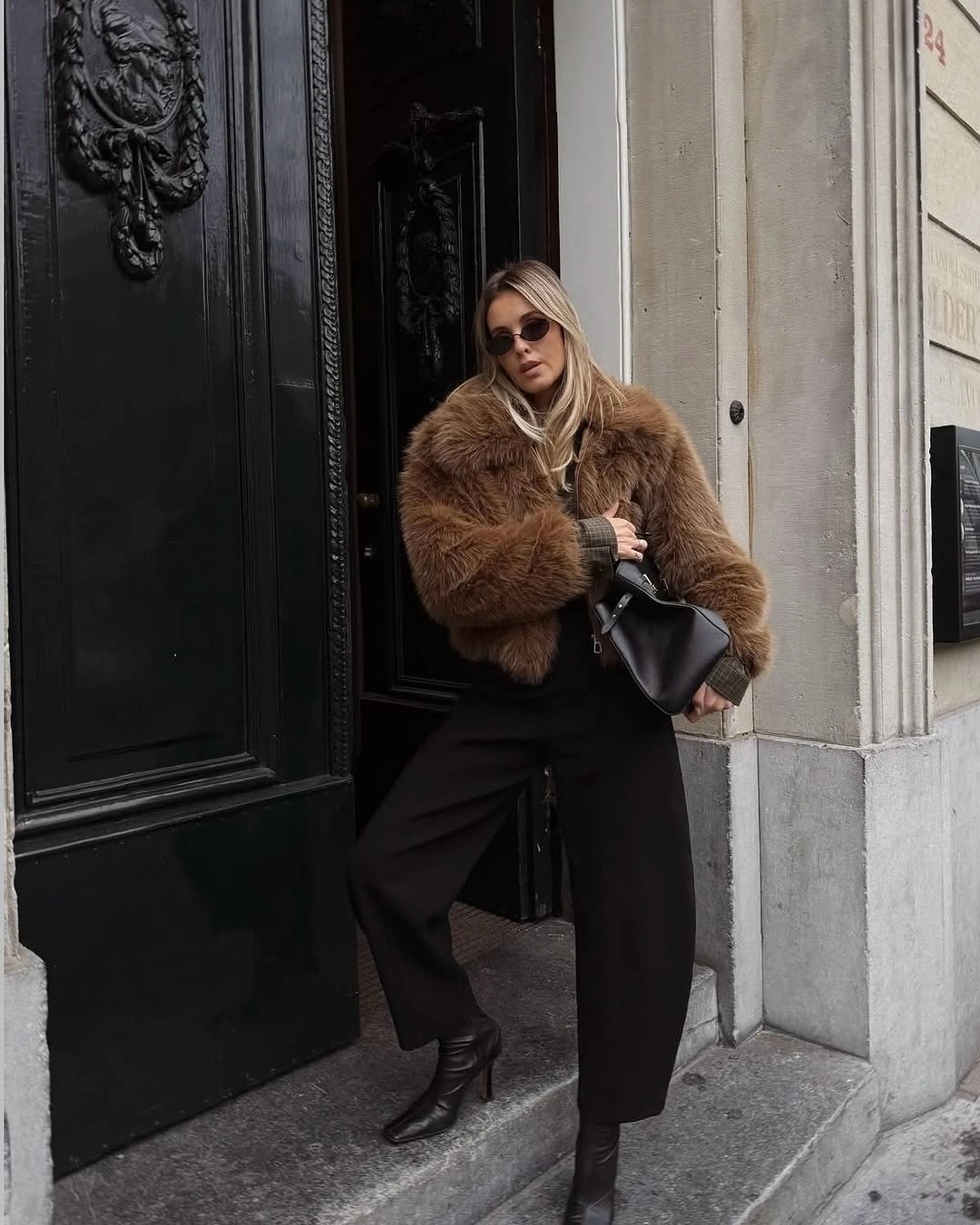 Faux Fur Jacket Outfit Ideas Every Woman Will Want To Wear This Winter 5 faux fur jacket Chocolate Brown Fur With Tailored Elegance