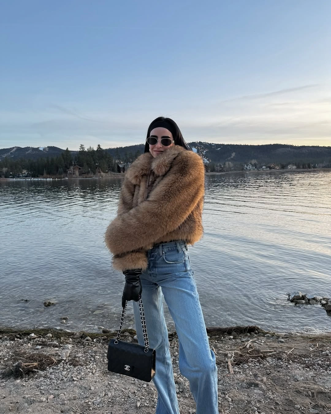 Faux Fur Jacket Outfit Ideas Every Woman Will Want To Wear This Winter 8 faux fur jacket Classic Denim And Rich Brown Texture