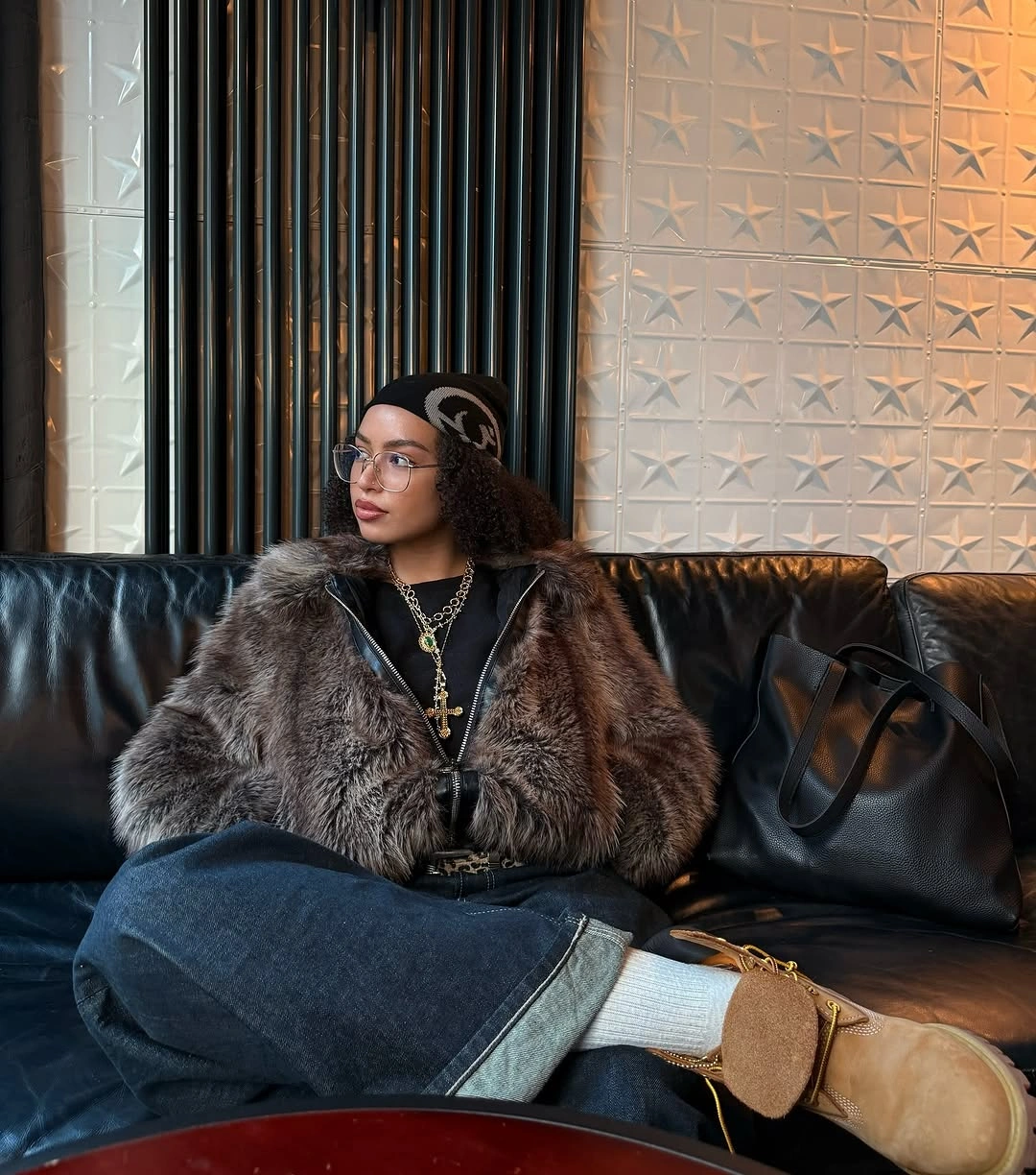 Faux Fur Jacket Outfit Ideas Every Woman Will Want To Wear This Winter 10 faux fur jacket Modern Y2K Lounge Styling