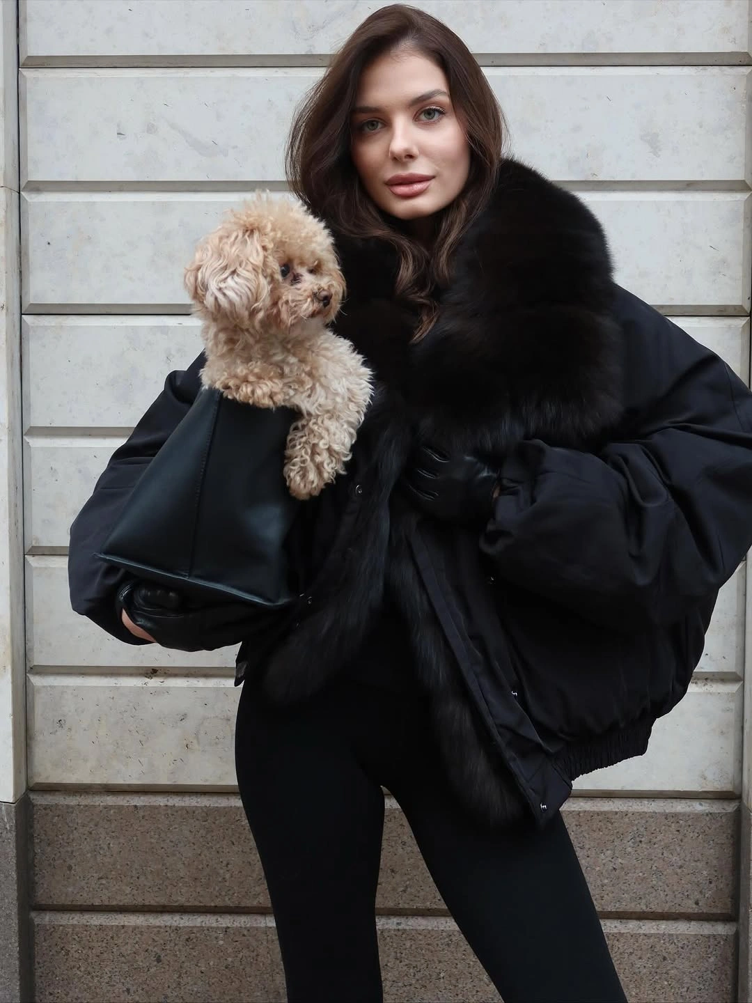 Faux Fur Jacket Outfit Ideas Every Woman Will Want To Wear This Winter 11 faux fur jacket All Black Winter Elegance