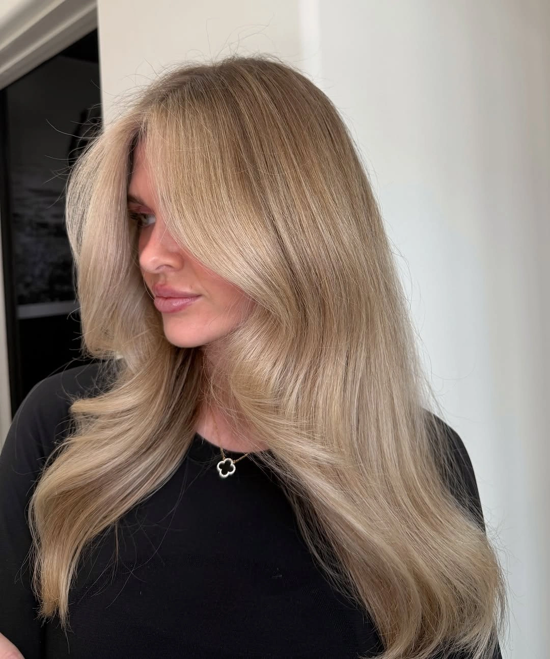 dirty blonde hair color Classic Blowout With Soft Beige Depth