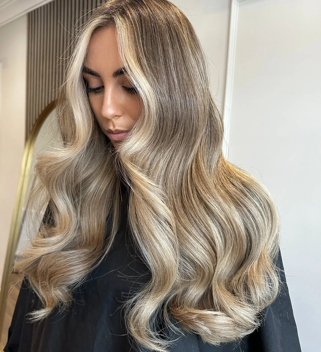 full head babylights blonde on brown hair Champagne Babylights With Seamless Blonde Blend
