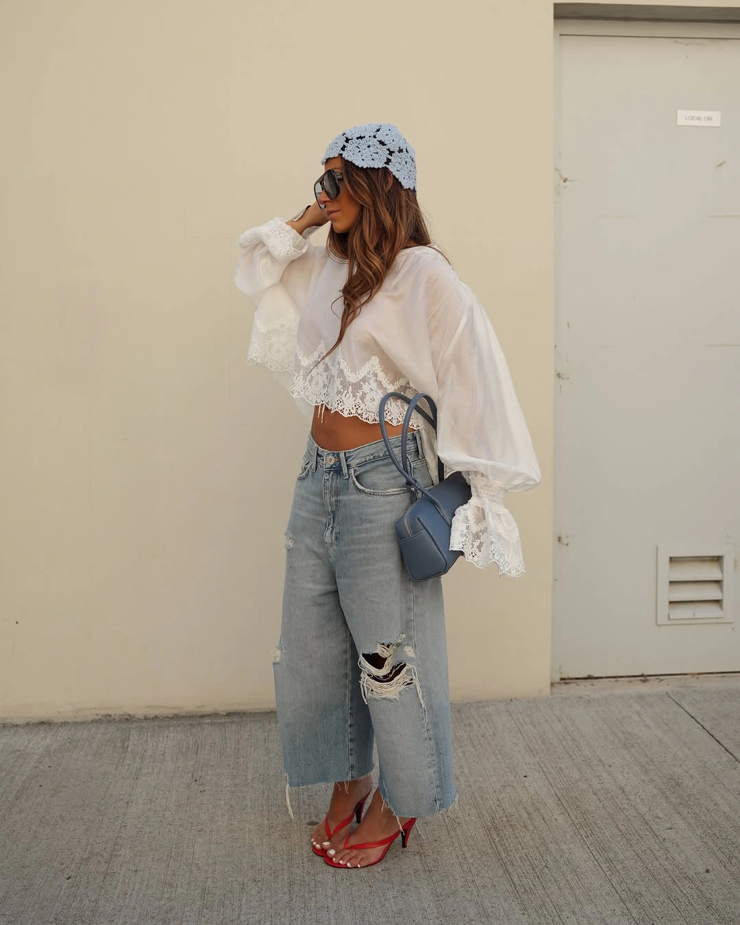 lace layering fall outfit 2026 Casual Denim With Romantic Lace Blouse