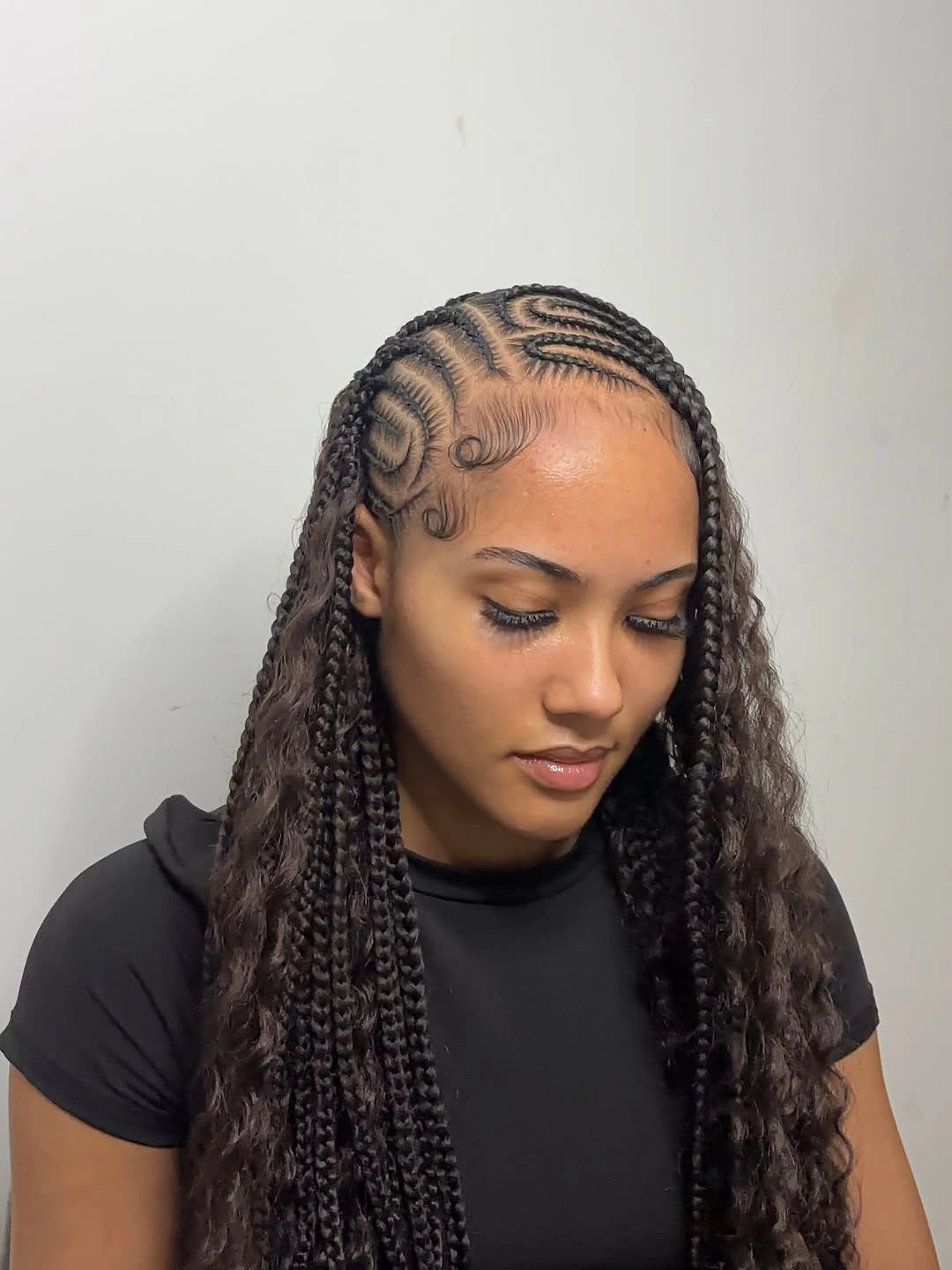 lemonade braid hairstyle Half Textured Lemonade Braids With Loose Waves