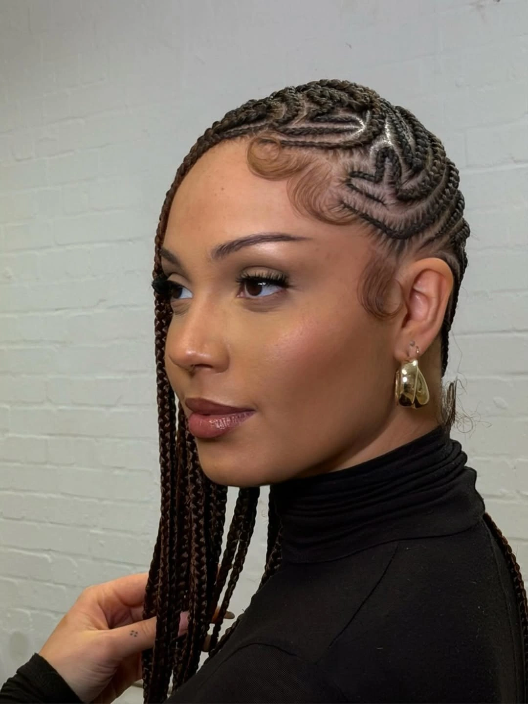 lemonade braid hairstyle Heart Part Lemonade Braids With Elegant Detail
