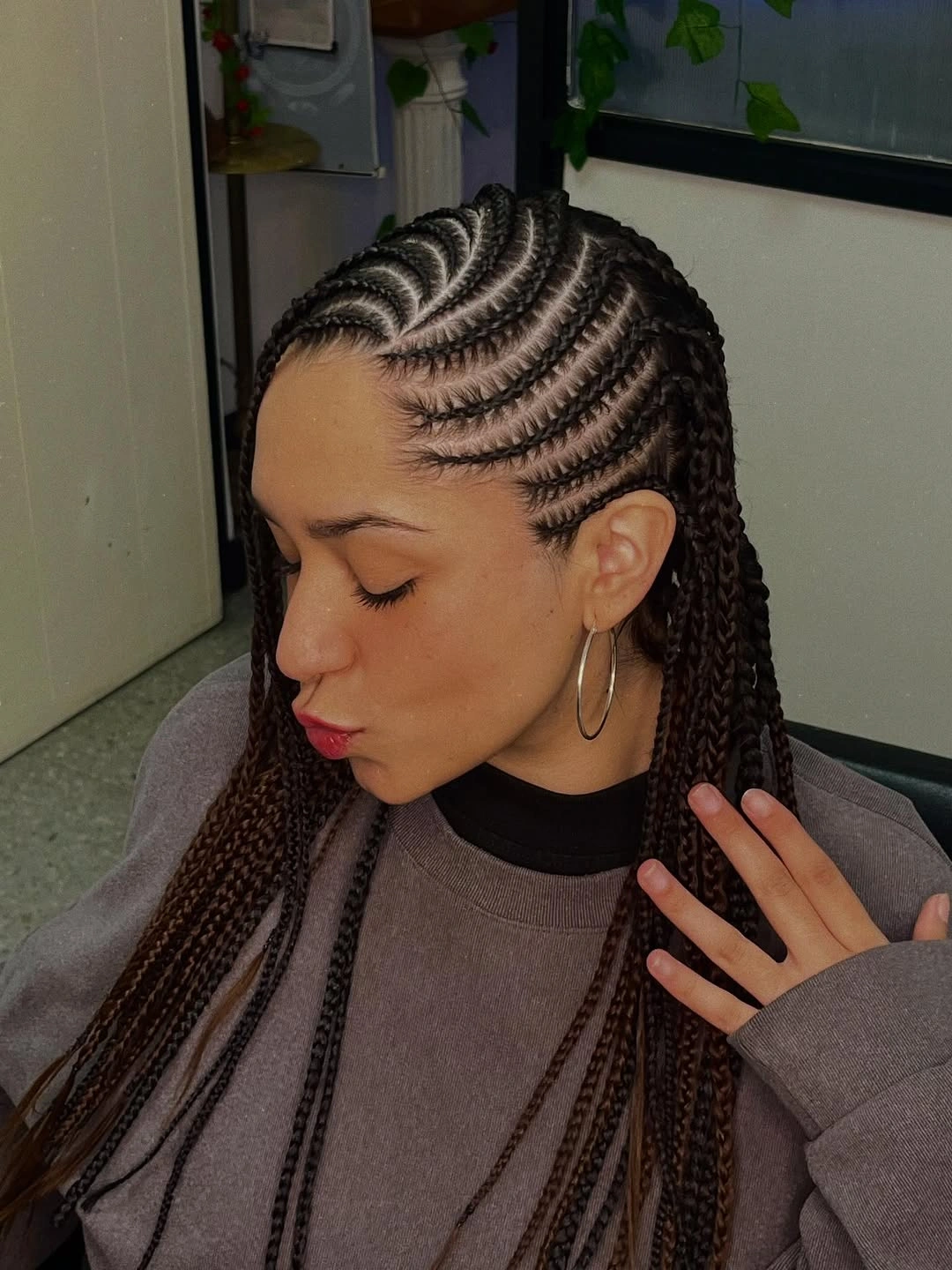 lemonade braid hairstyle Classic Side Sweep With Neat Stitch Pattern