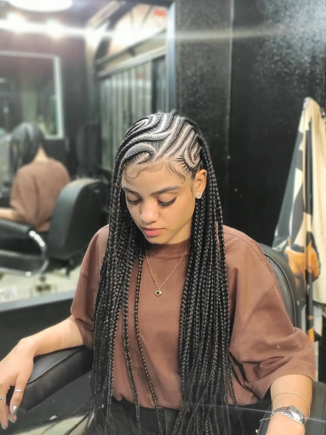 lemonade braid hairstyle Artistic Swirl Lemonade Braids With Bold Designs