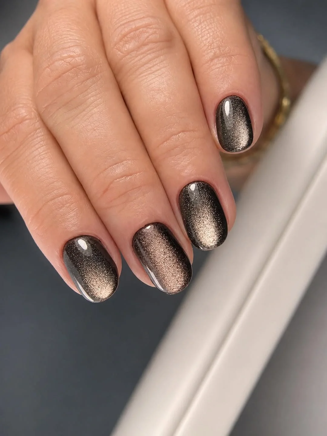 nail ideas for august 2026 Smoky Bronze Cat Eye Nails