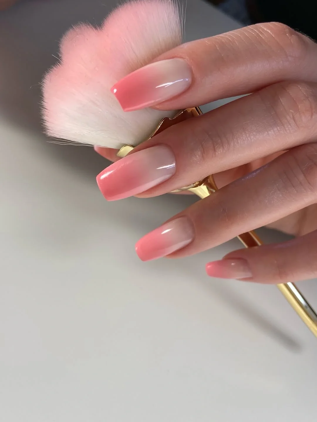 nail ideas for august 2026 Glossy Pink Ombre Acrylic Nails
