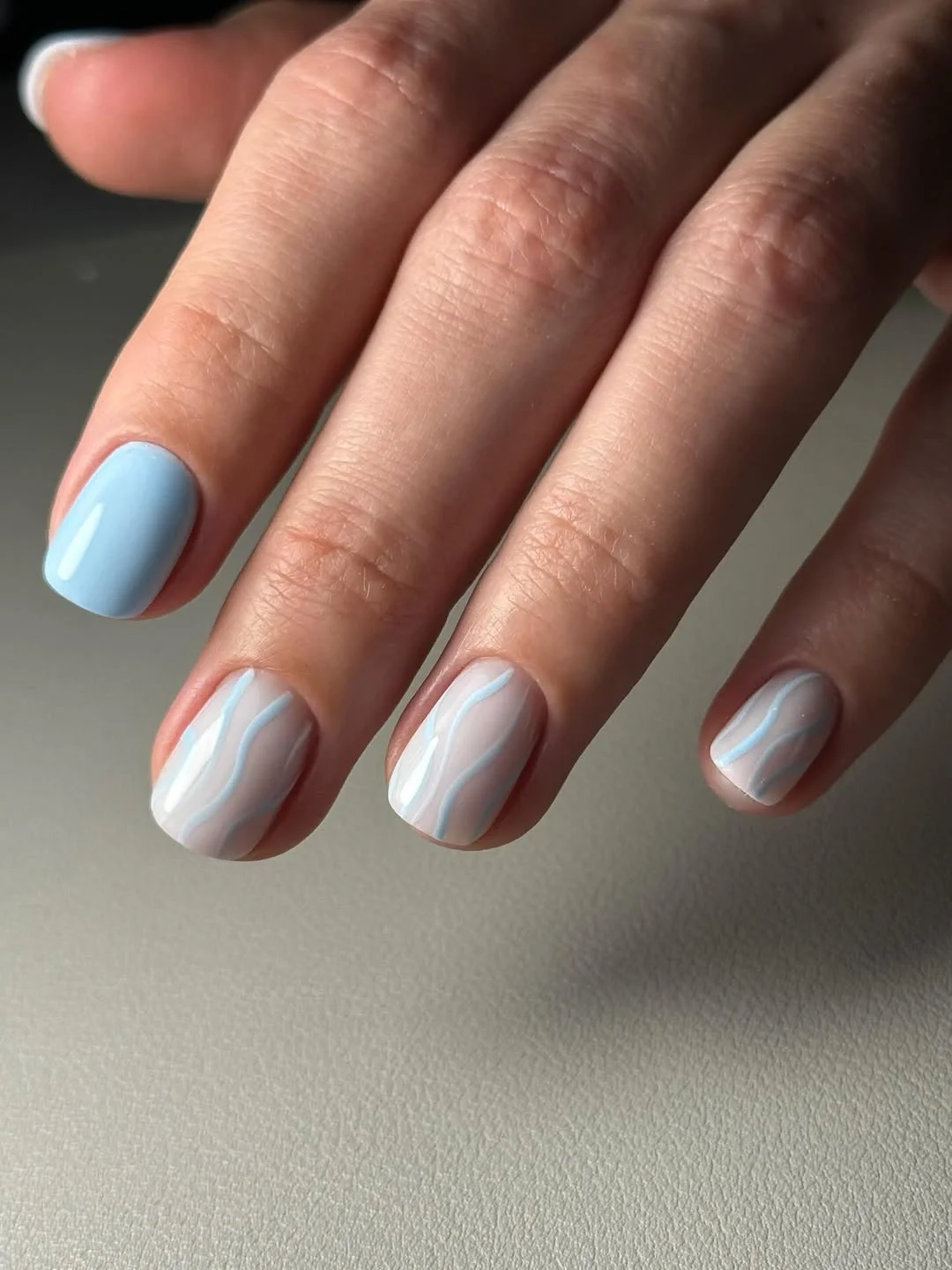 nail ideas for august 2026 Minimalist Blue Short Summer Nails