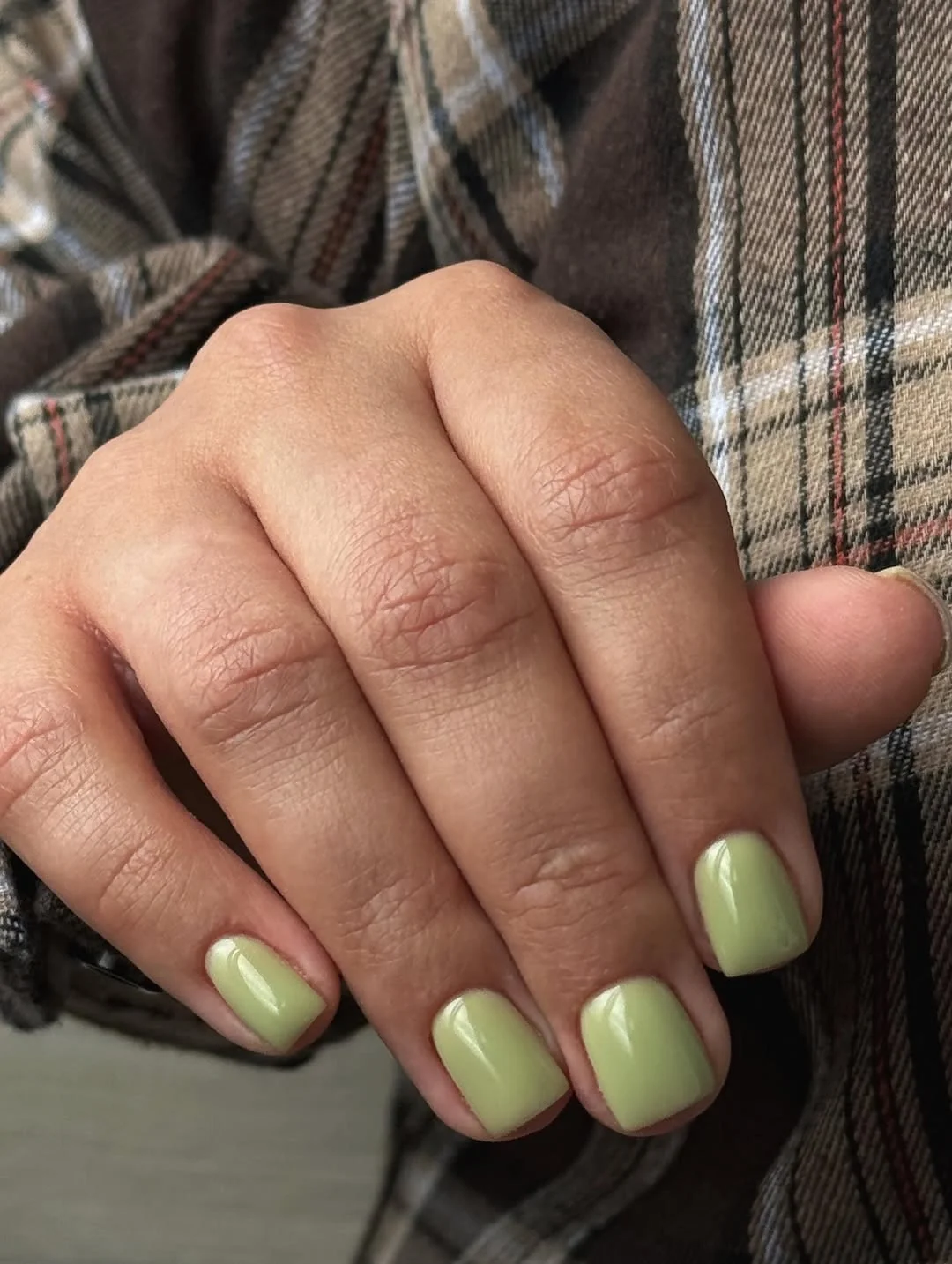 nail ideas for august 2026 Soft Pistachio Short Gel Nails