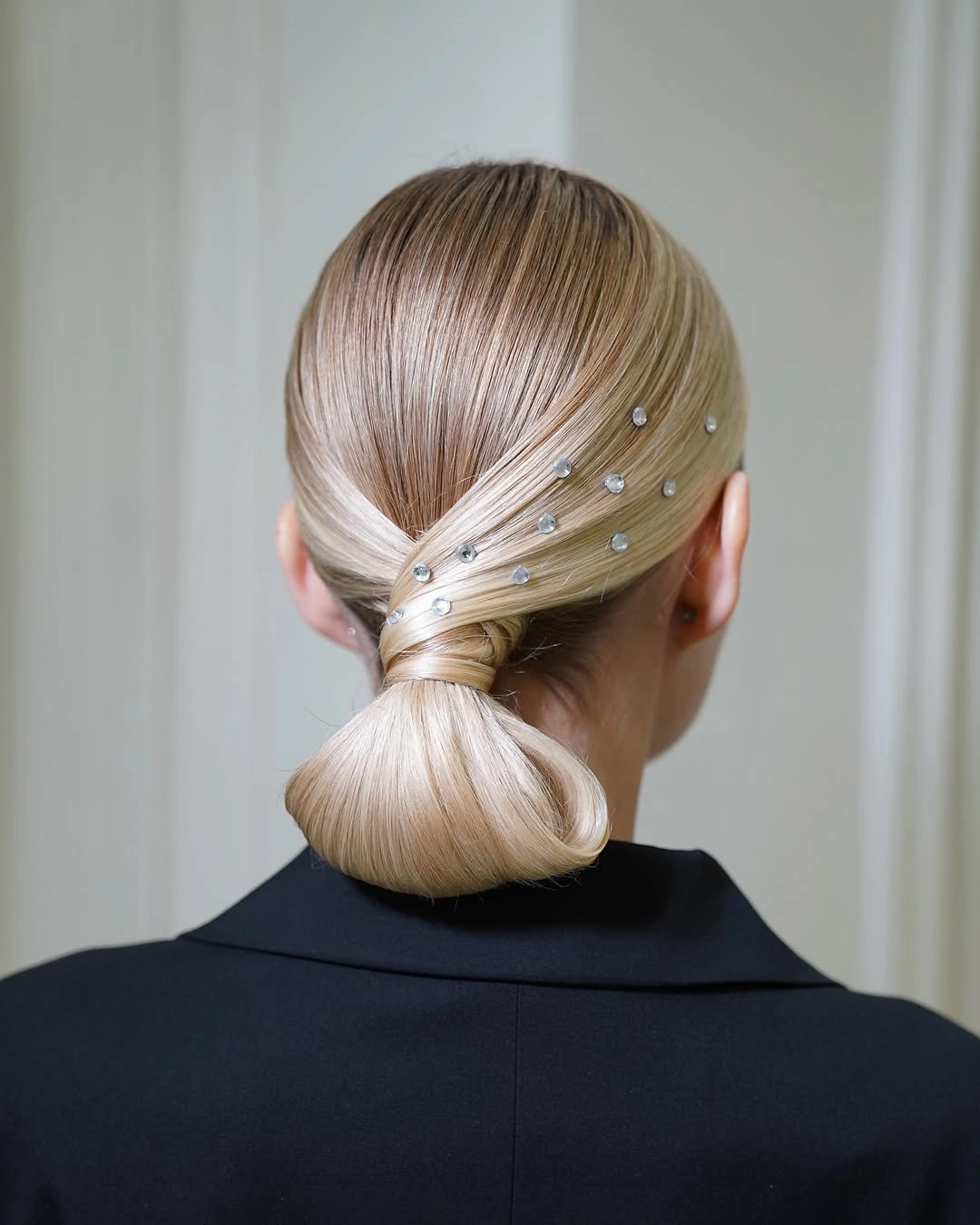 september hairstyles ideas 2026 Elegant Low Ponytail With Crystal Accents