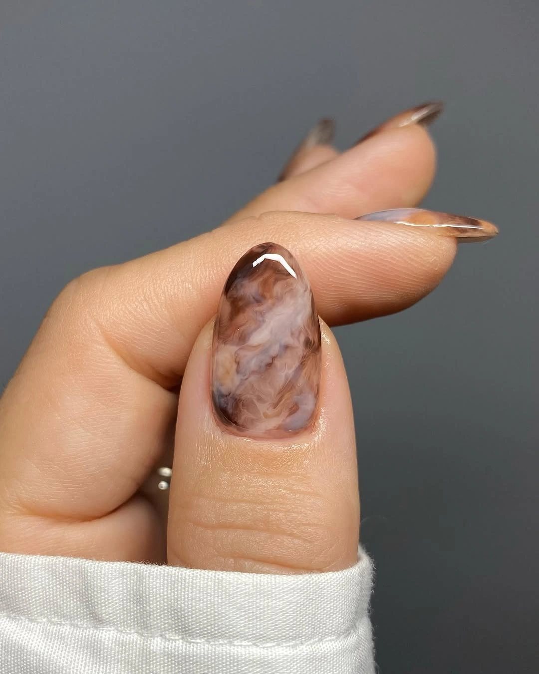 september nail designs 2026 Marbled Stone Inspired Neutrals
