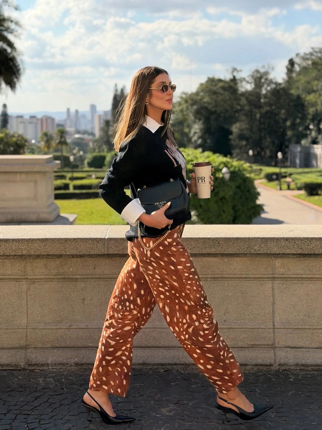 september outfits ideas 2026 Smart Casual With Printed Wide-Leg Pants