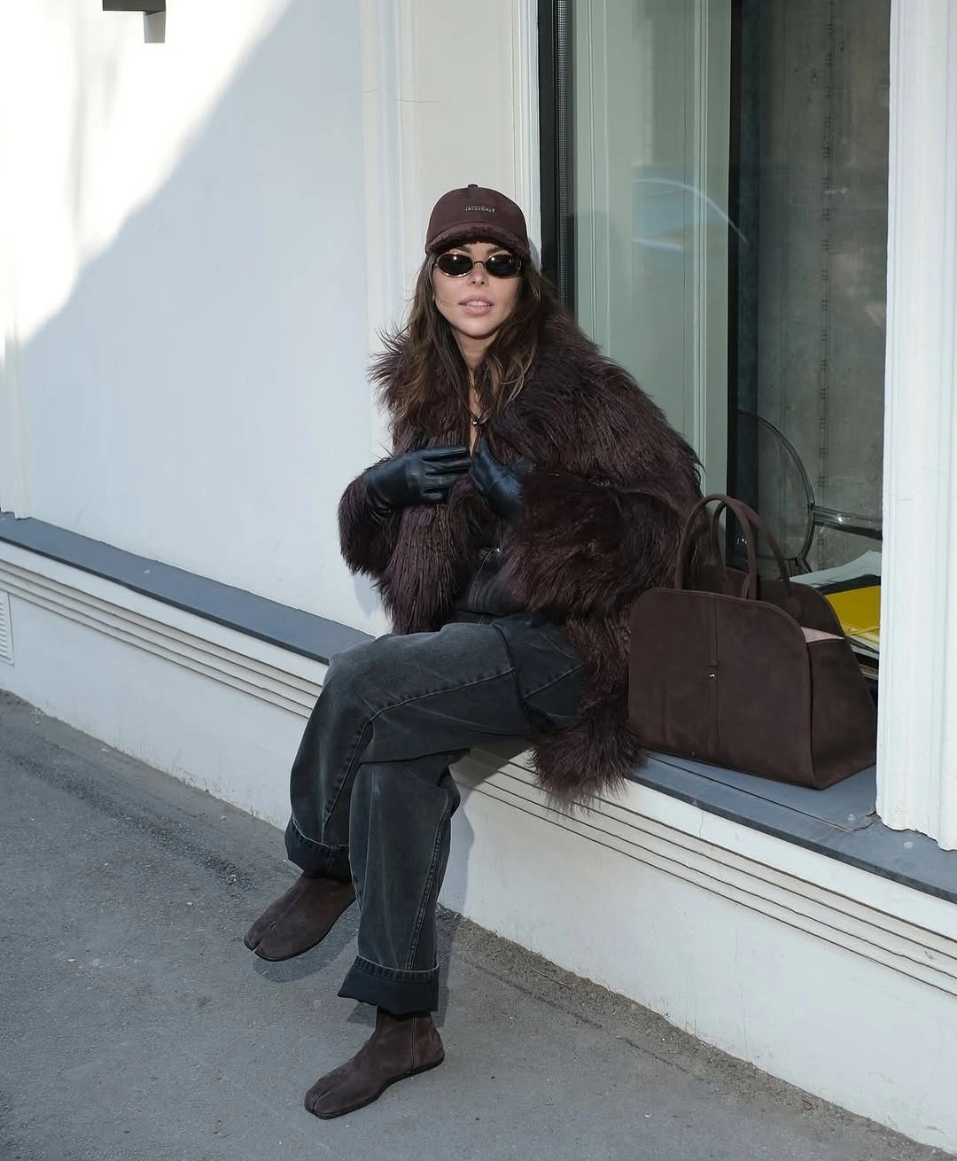 Shaggy Jacket Outfit Ideas for Women That Make Faux Fur Look Chic 5 shaggy jacket Dark Neutrals With Quiet Luxury Energy