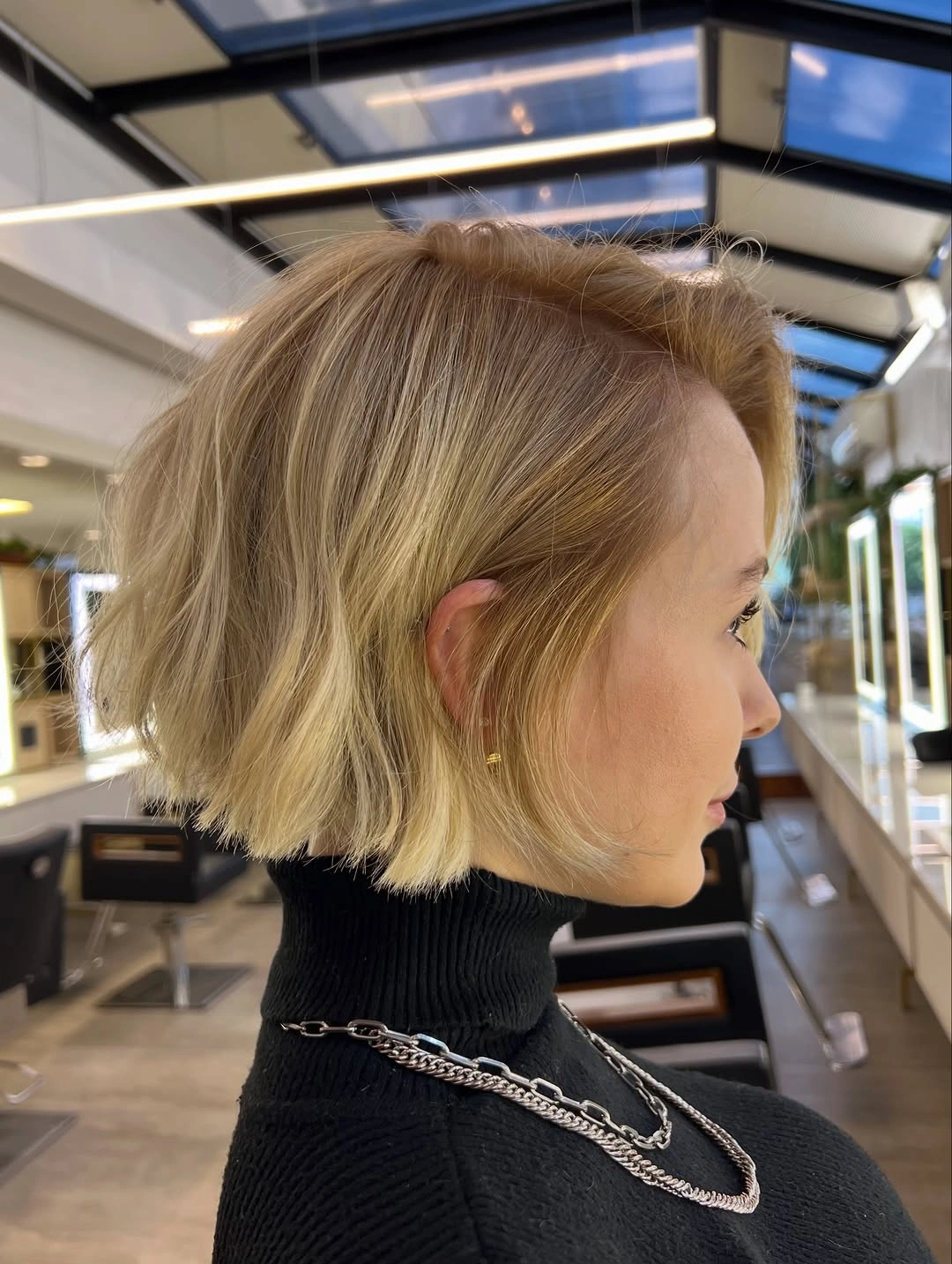 short bobbed hairstyle Textured Blonde Bob With Airy Layers