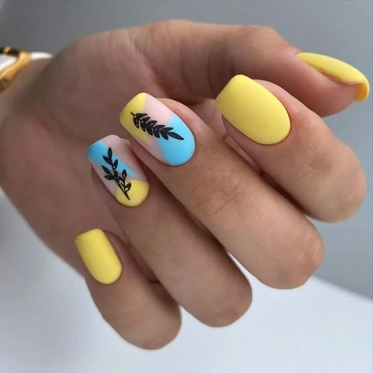 trendy nail colors for august 2026 Butter Yellow Botanical Nails