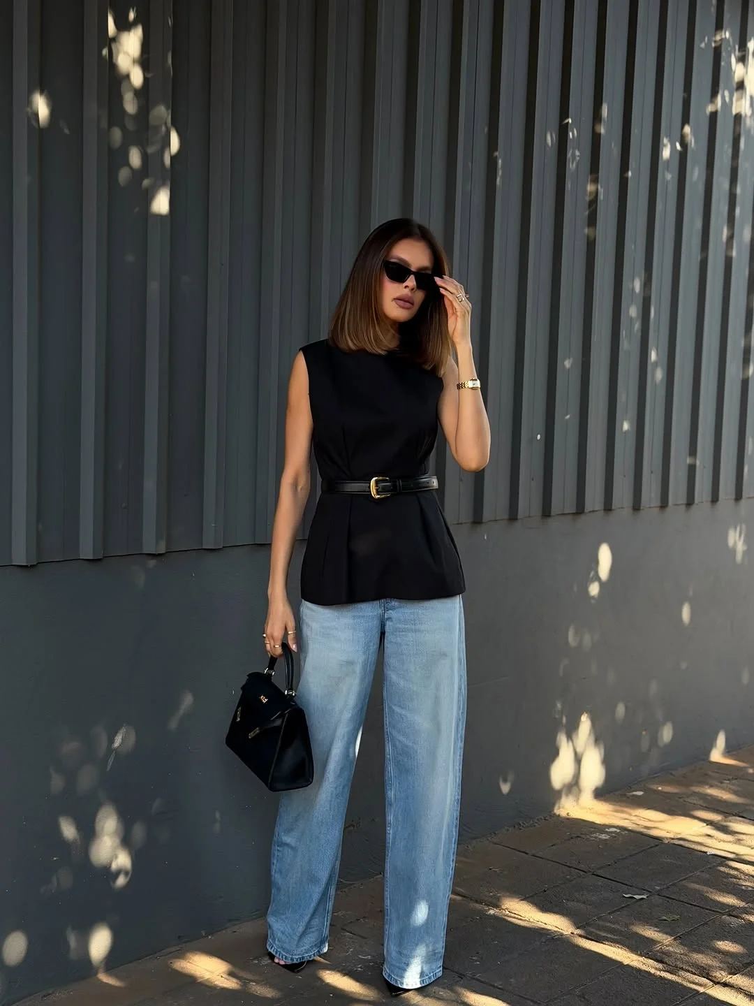 warm weather fall outfits 2026 Minimal Black And Denim That Never Fails